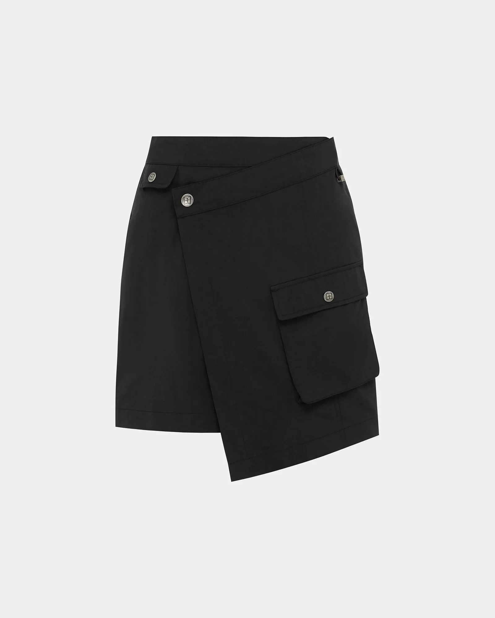 TACTIC CARGO RAP SKIRT BLACK Curvy Fit Neat Look