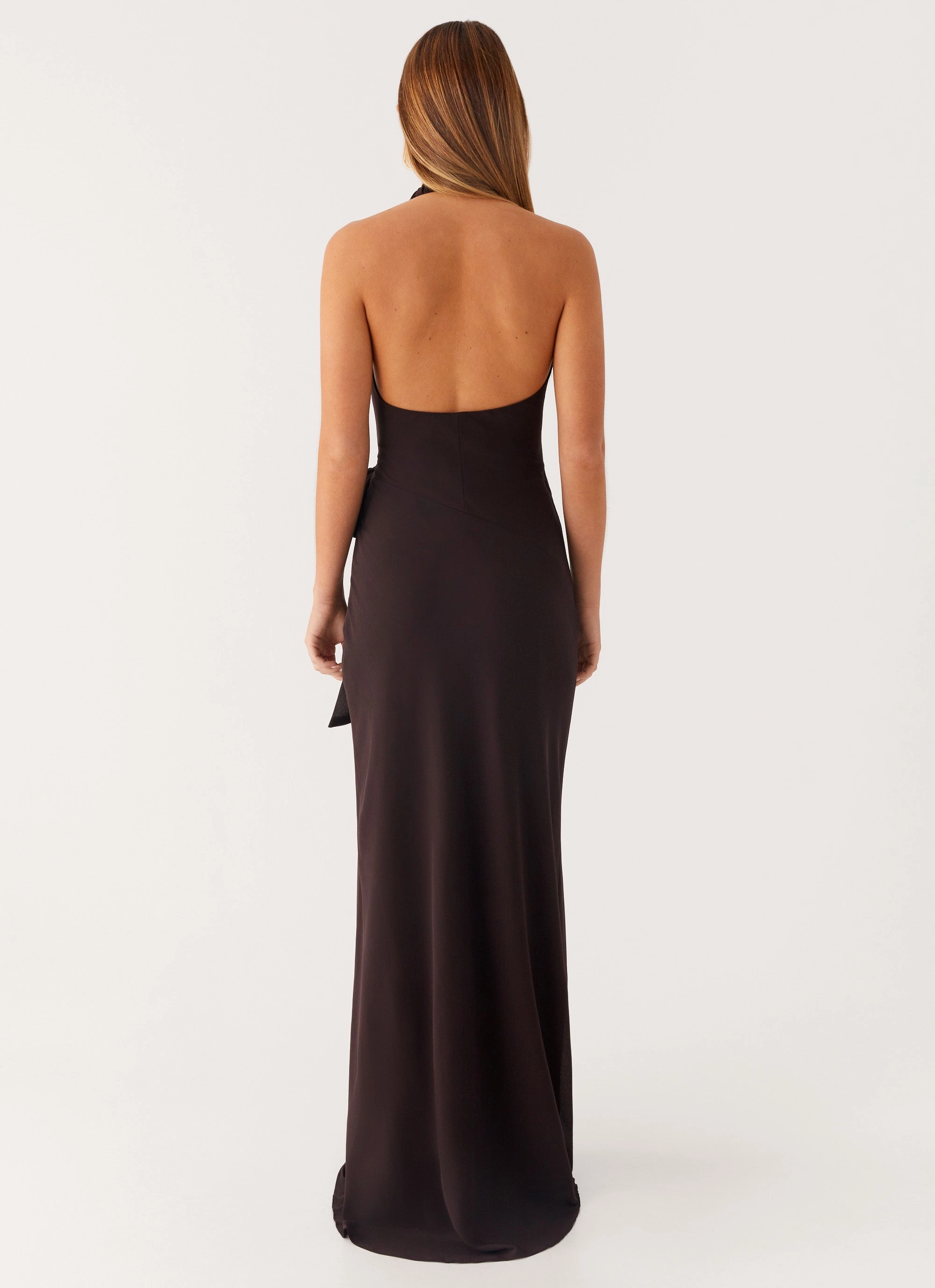 Relaxing Style Cold-Shoulder So Chic Maxi Dress - Cool Chocolate