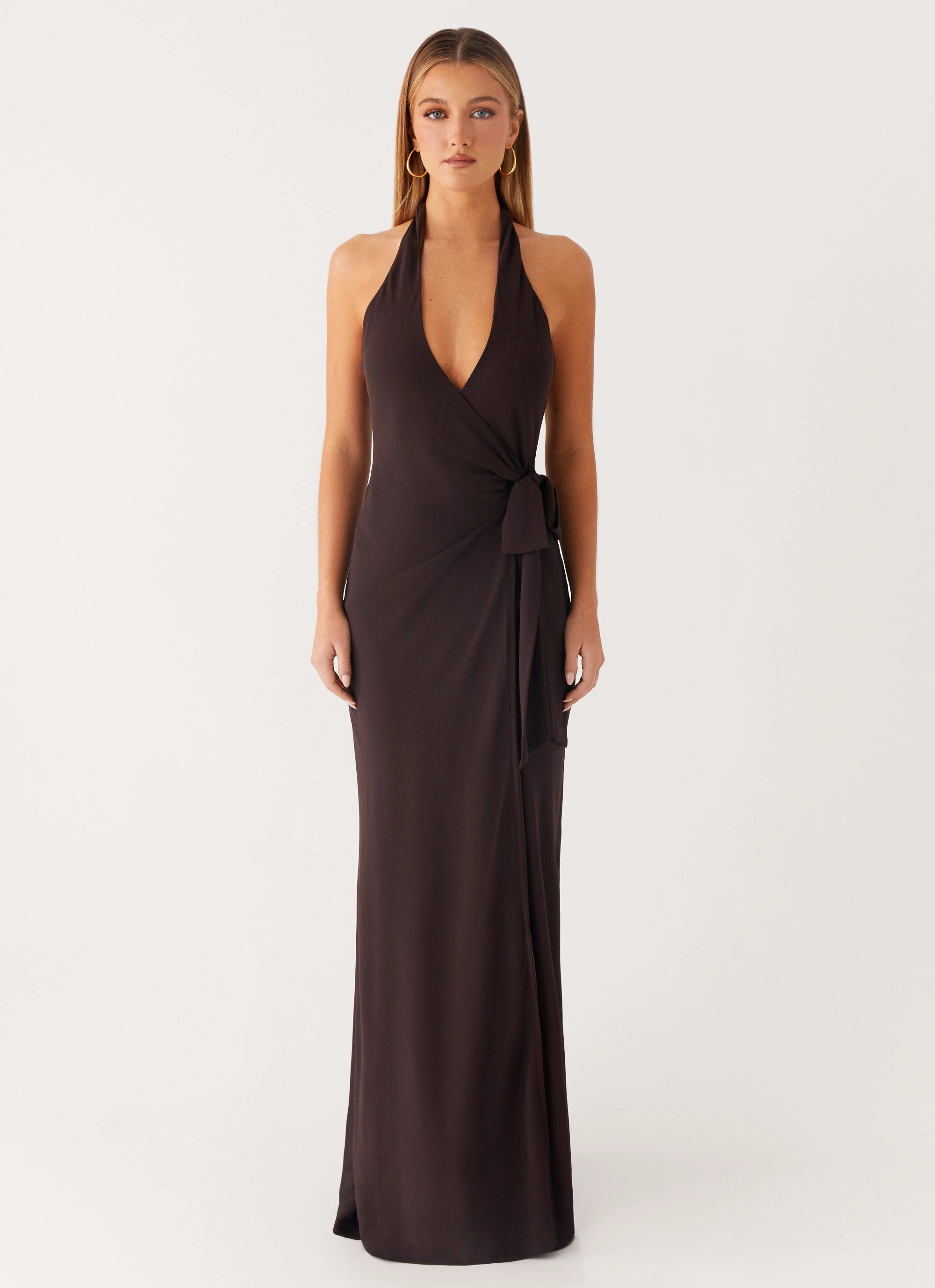 light layering Balanced Form So Chic Maxi Dress - Cool Chocolate
