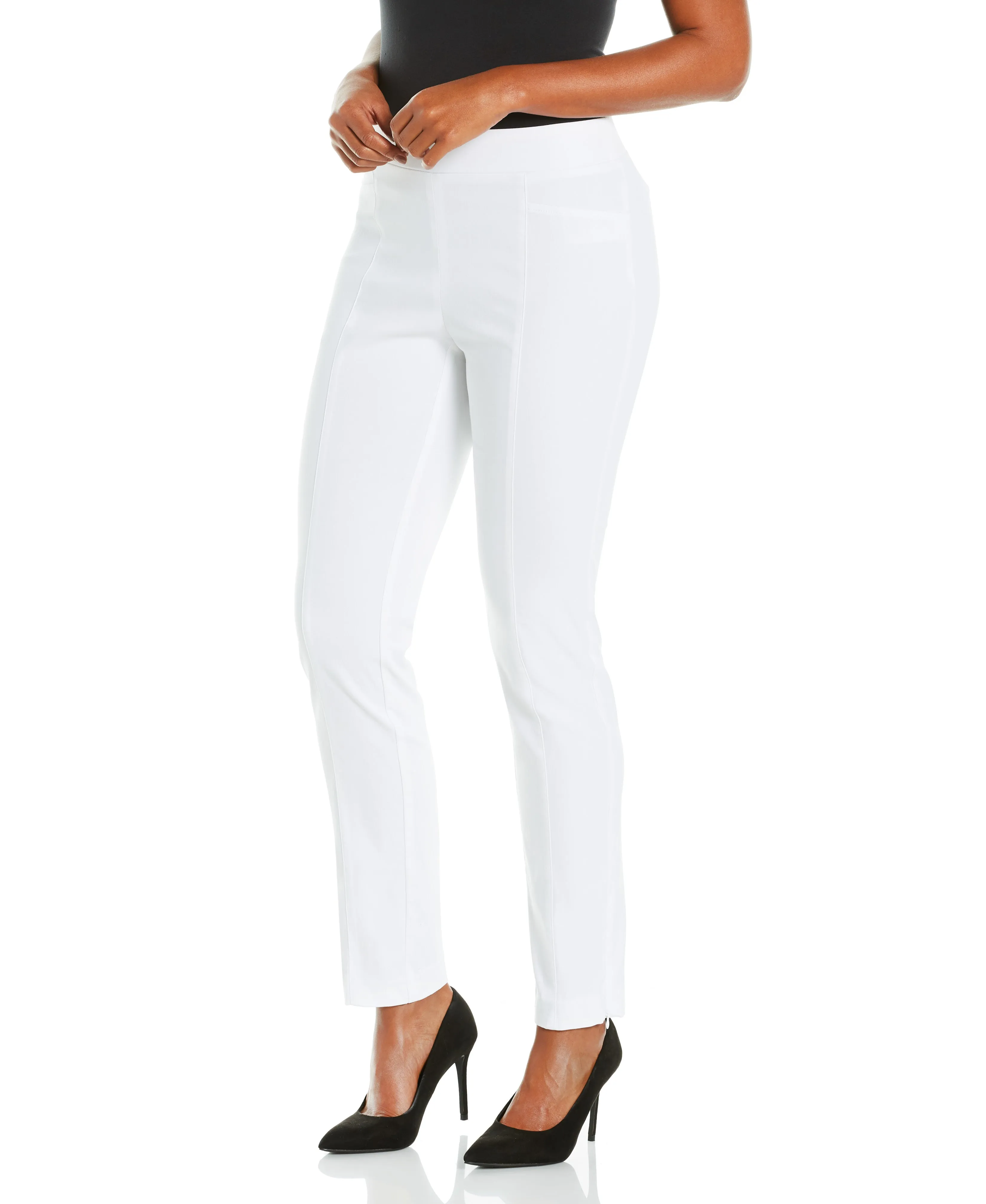 Petite Stretch Slim Leg Front Seam Pant - Comfort Fit Flattering Look