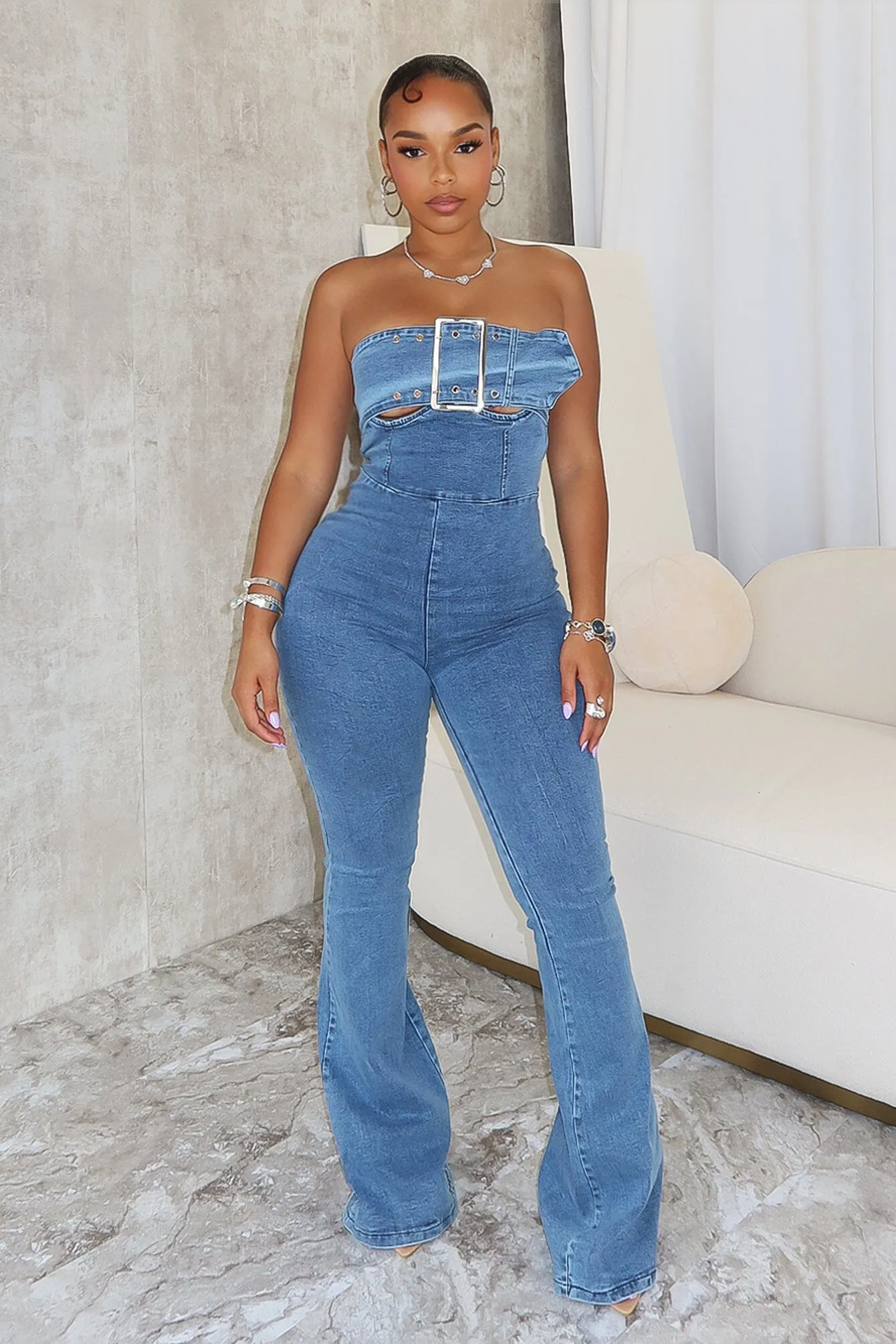 Ollie Underwired Belted Strapless Jumpsuit Breathable Comfort Flexible Knee Articulation