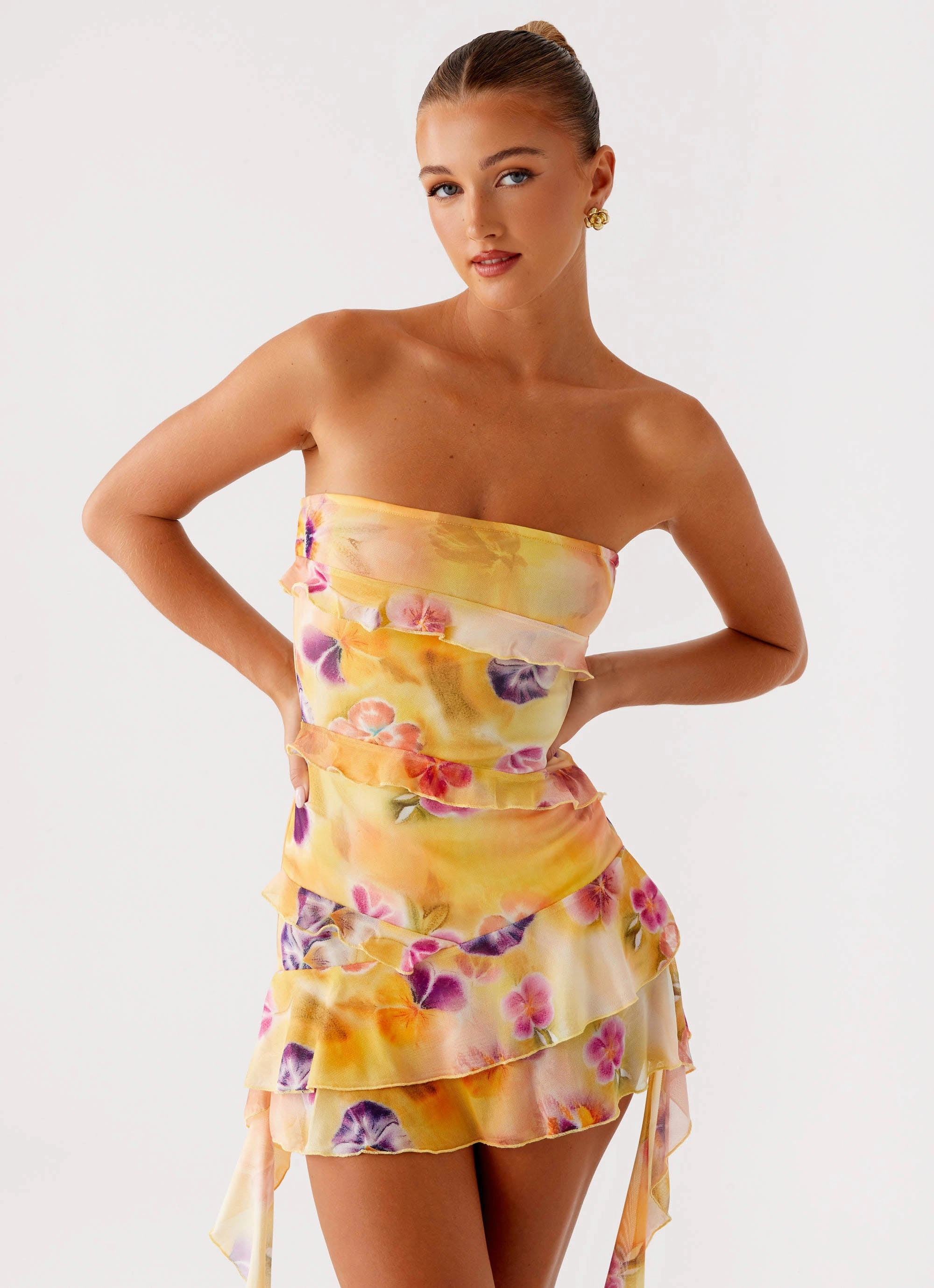 Macey Mini Dress - Sunburst Floral Playful-Detail Emerging-Brand
