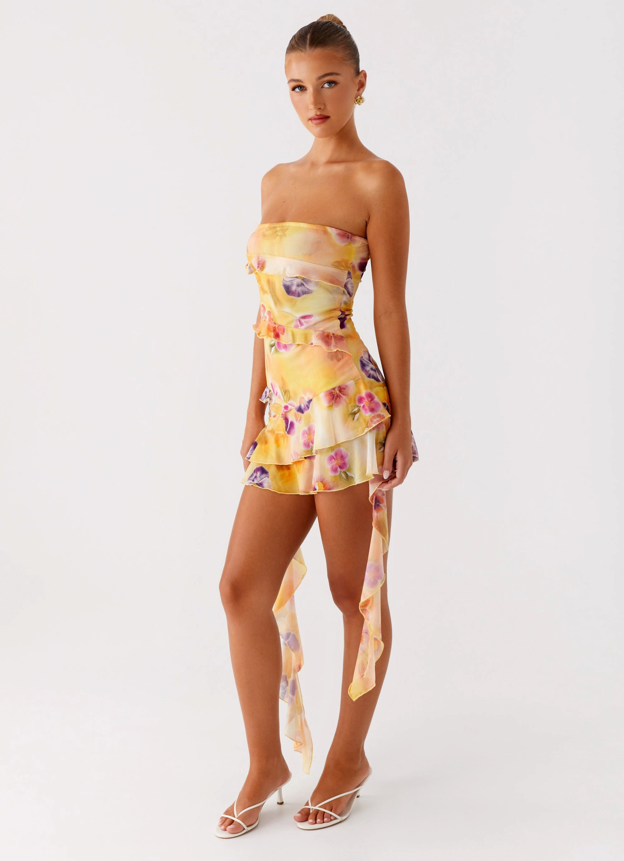 Semi Sheer Macey Mini Dress - Sunburst Floral