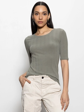 Half Sleeve Femme Crew Tee Dark Spruce Hypoallergenic Lining