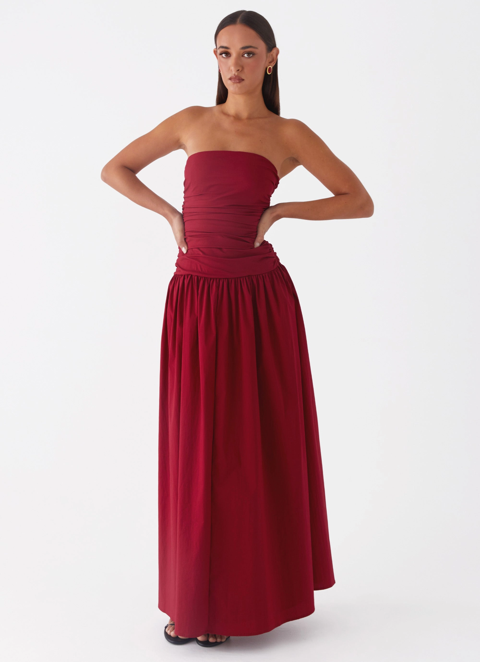 Lazy Pick Carmel Maxi Dress - Merlot