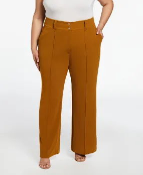 Anti Static Lining Travel Friendly Plus Size Wide Waistband Wide Leg Pant