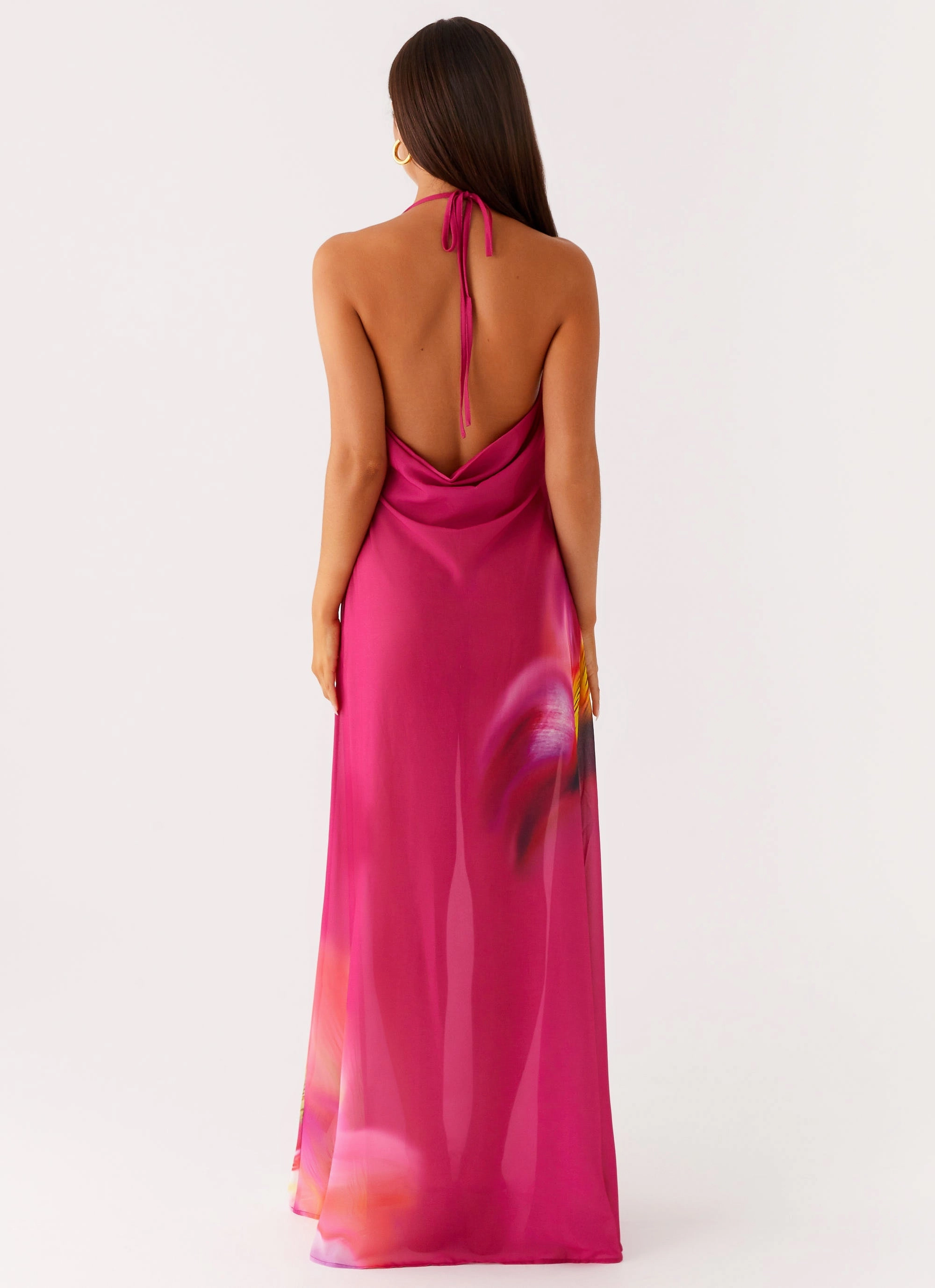 Everyday Wear Vibrant Layer Fantasy Maxi Dress - Pink Tropical