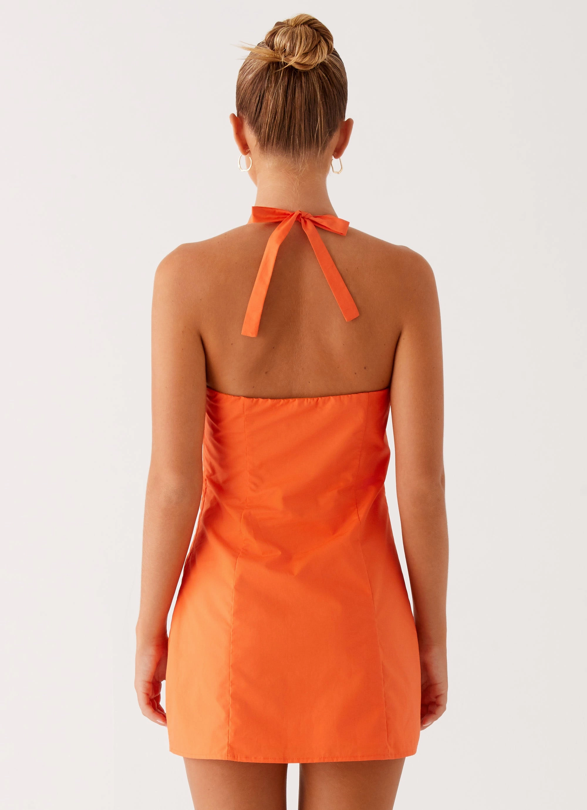 All Inclusive Neat Stitch Contessa Halter Mini Dress - Orange