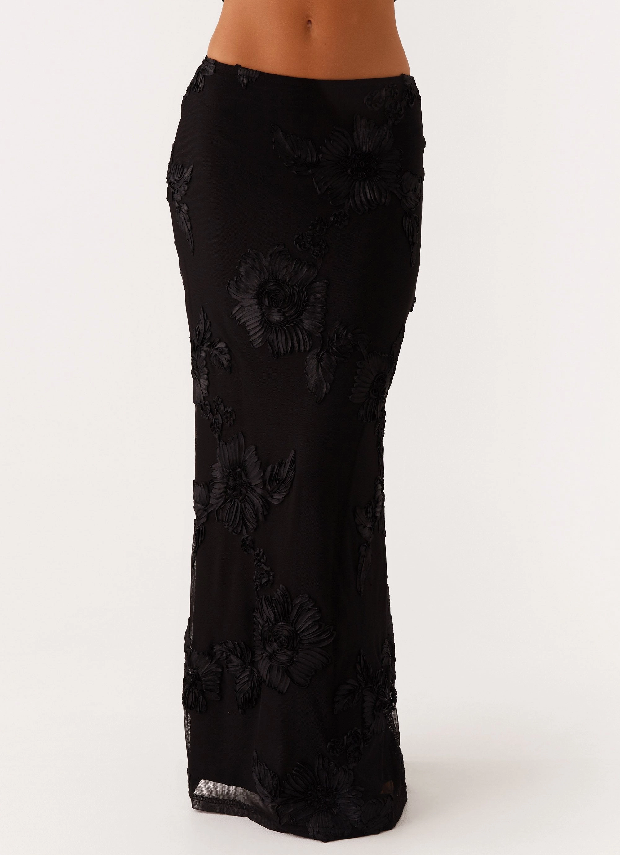 Clean Finish Radiate Maxi Skirt - Black