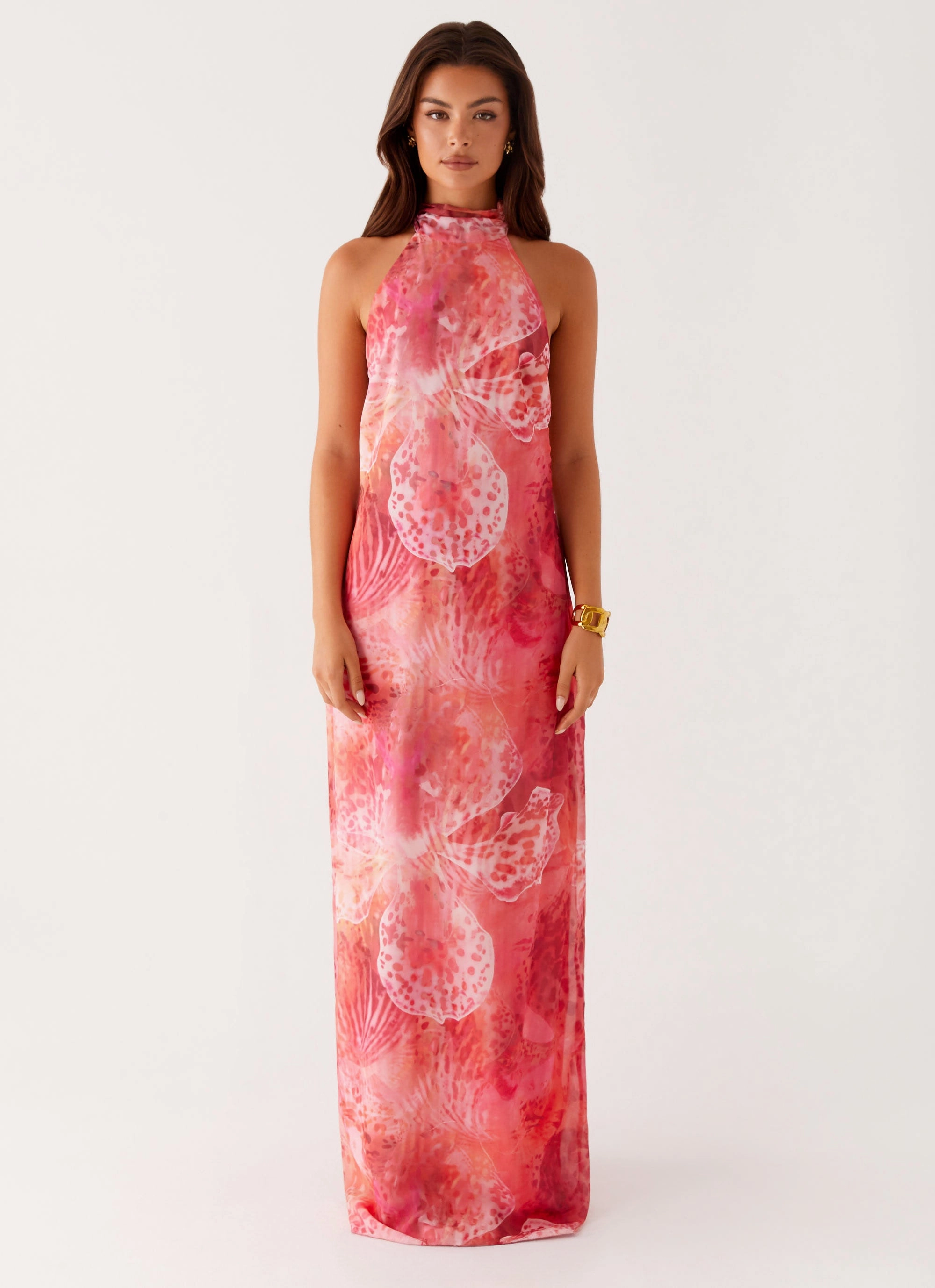 Music-Concert Calm Movement California Maxi Dress - Flamingo Fling