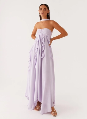 Sleek long-sleeve dress Florence Maxi Dress - Lilac