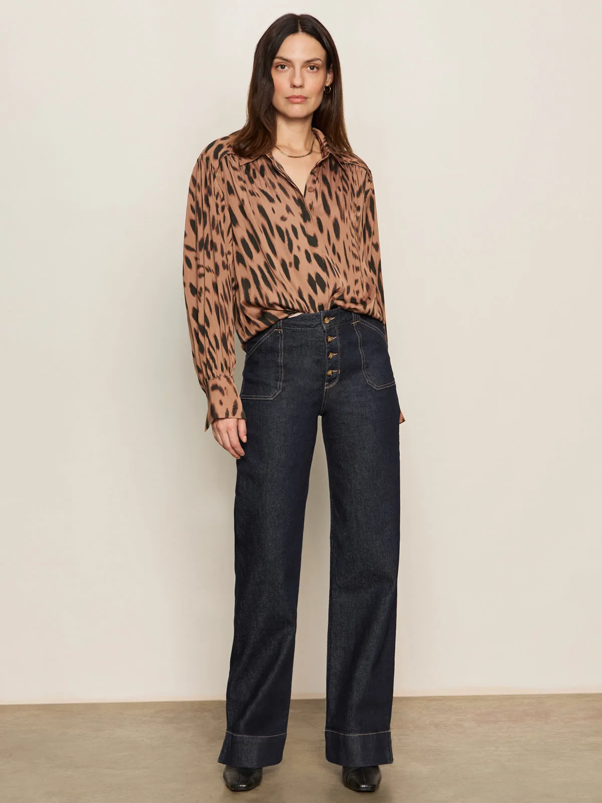 Sustainable Material Blend Smart Look Ekara Slim Wide Jean Indigo Dark Rinse Wash