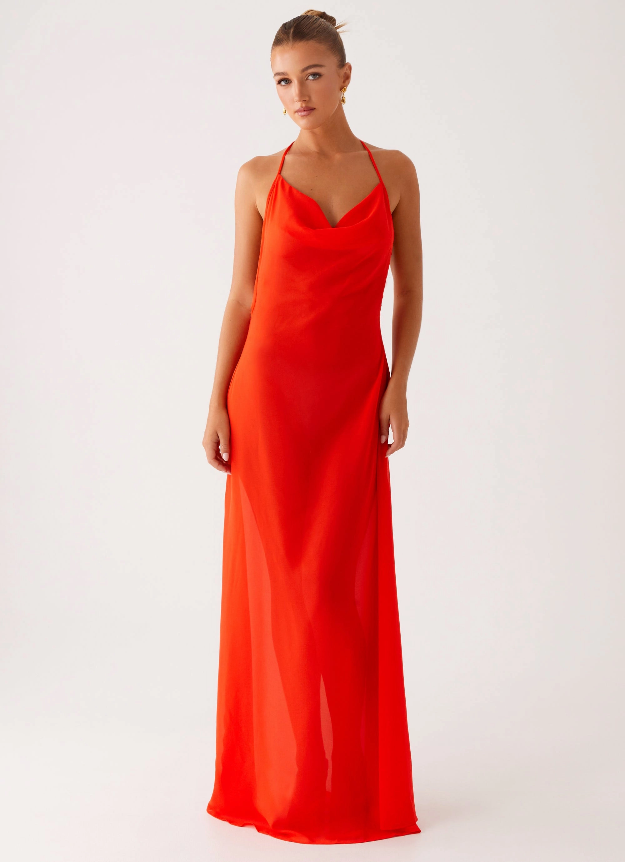 Fantasy Maxi Dress - Orange Midnight Mood Semi Sheer
