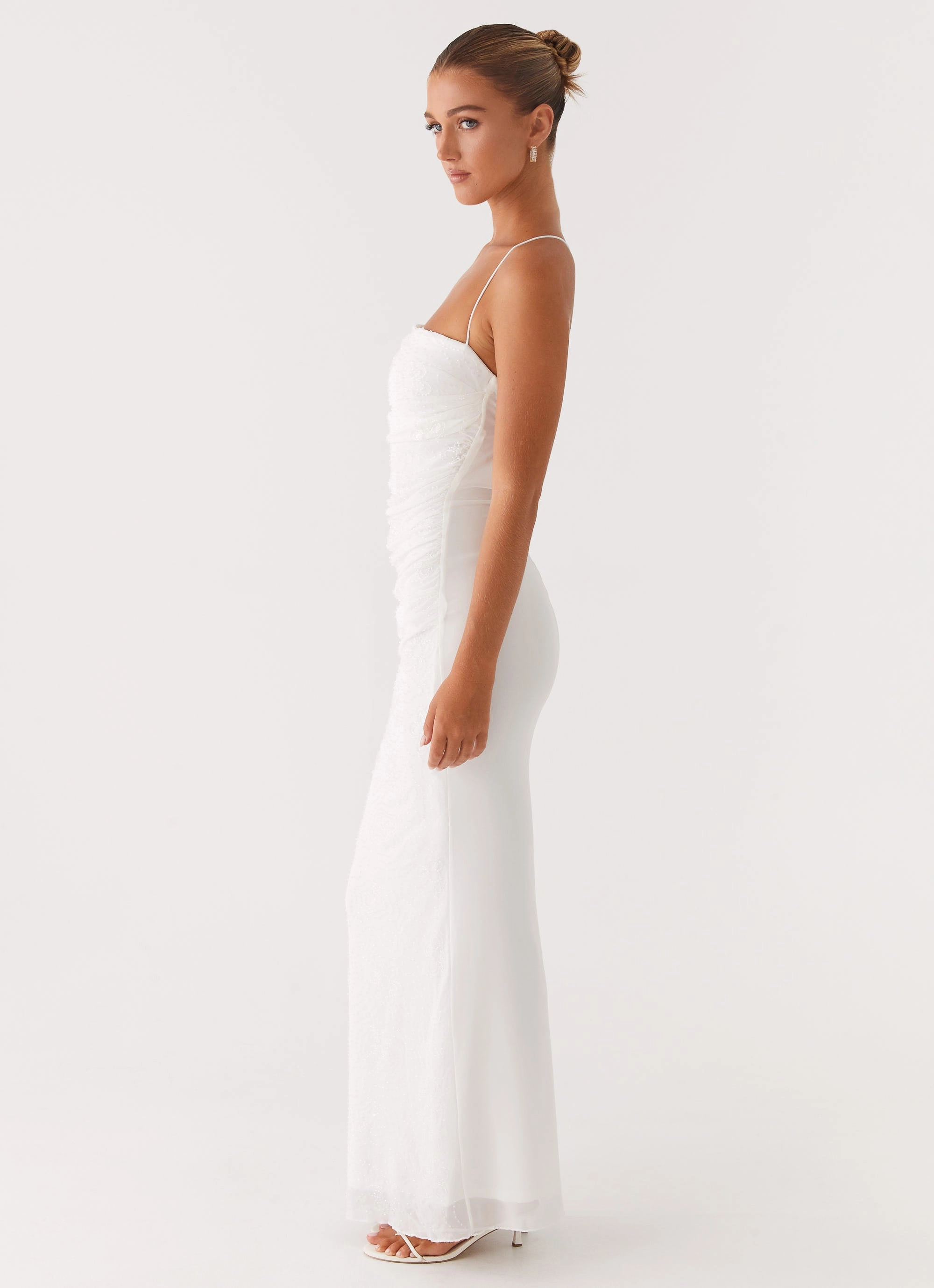 Refined Feel Paxton Beaded Maxi Dress - White