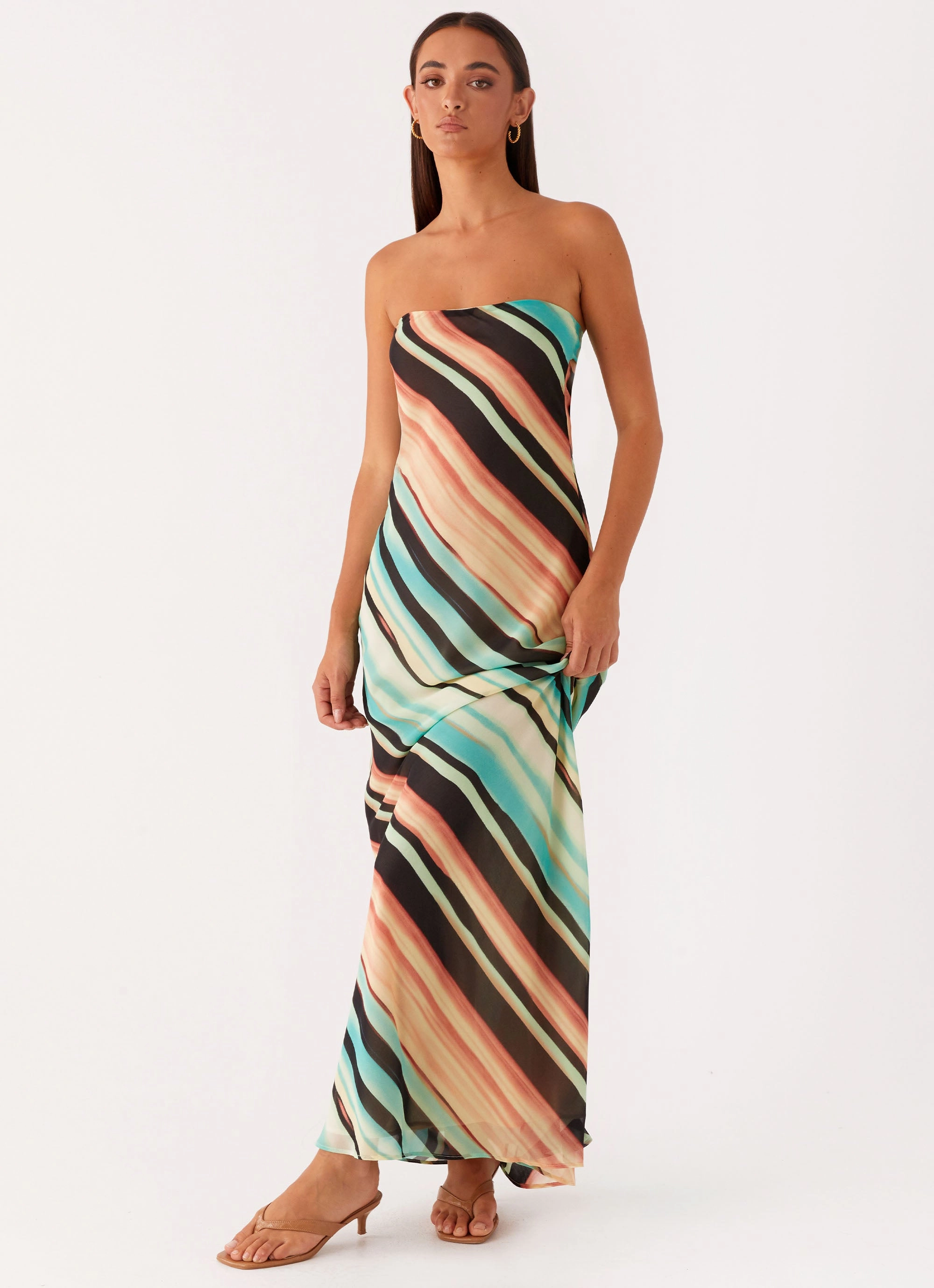 Como Maxi Dress - Stripe Smart and Sleek