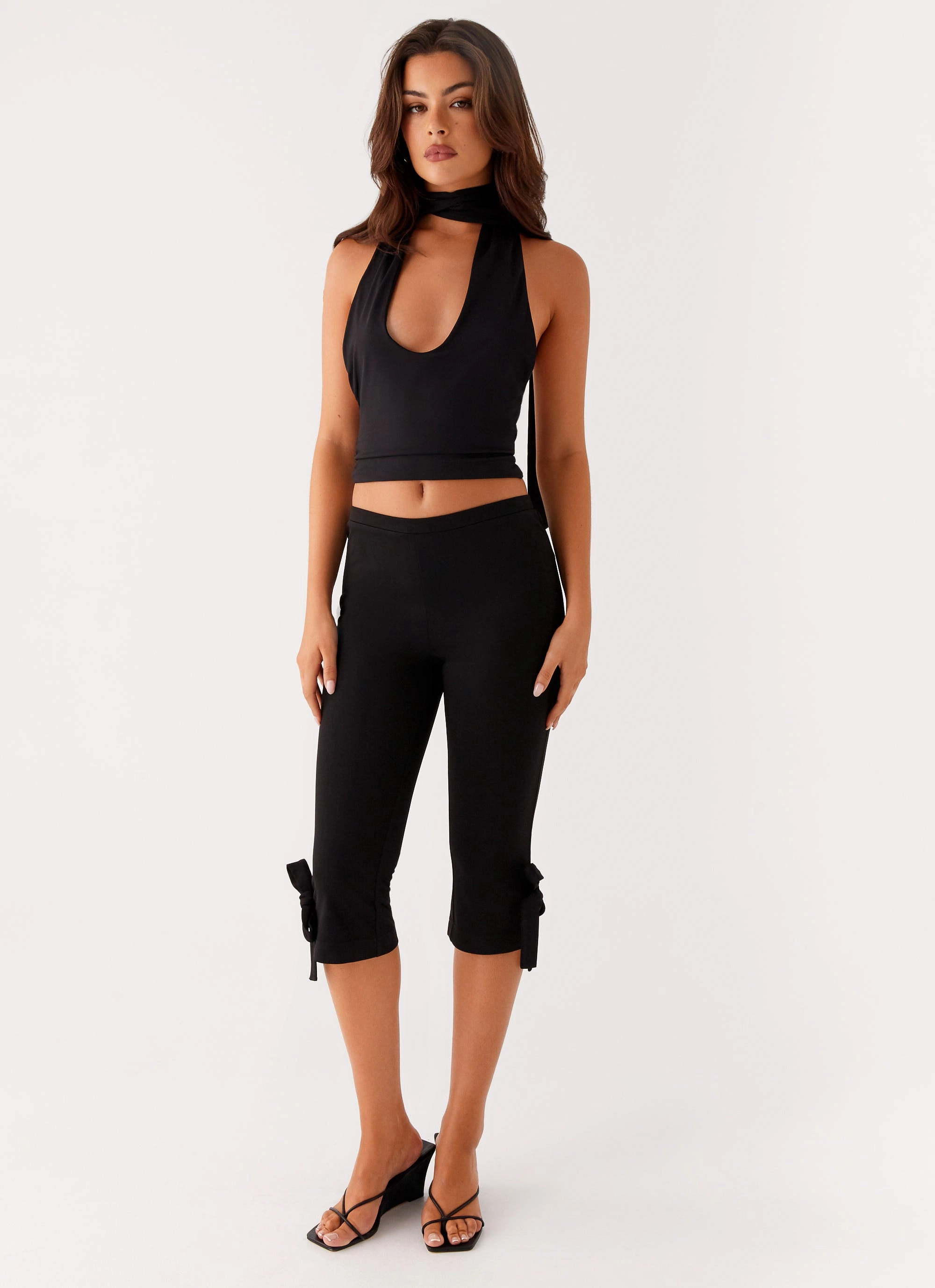 Takeover Capri Pants - Black AdjustableTabs Durable Stitching