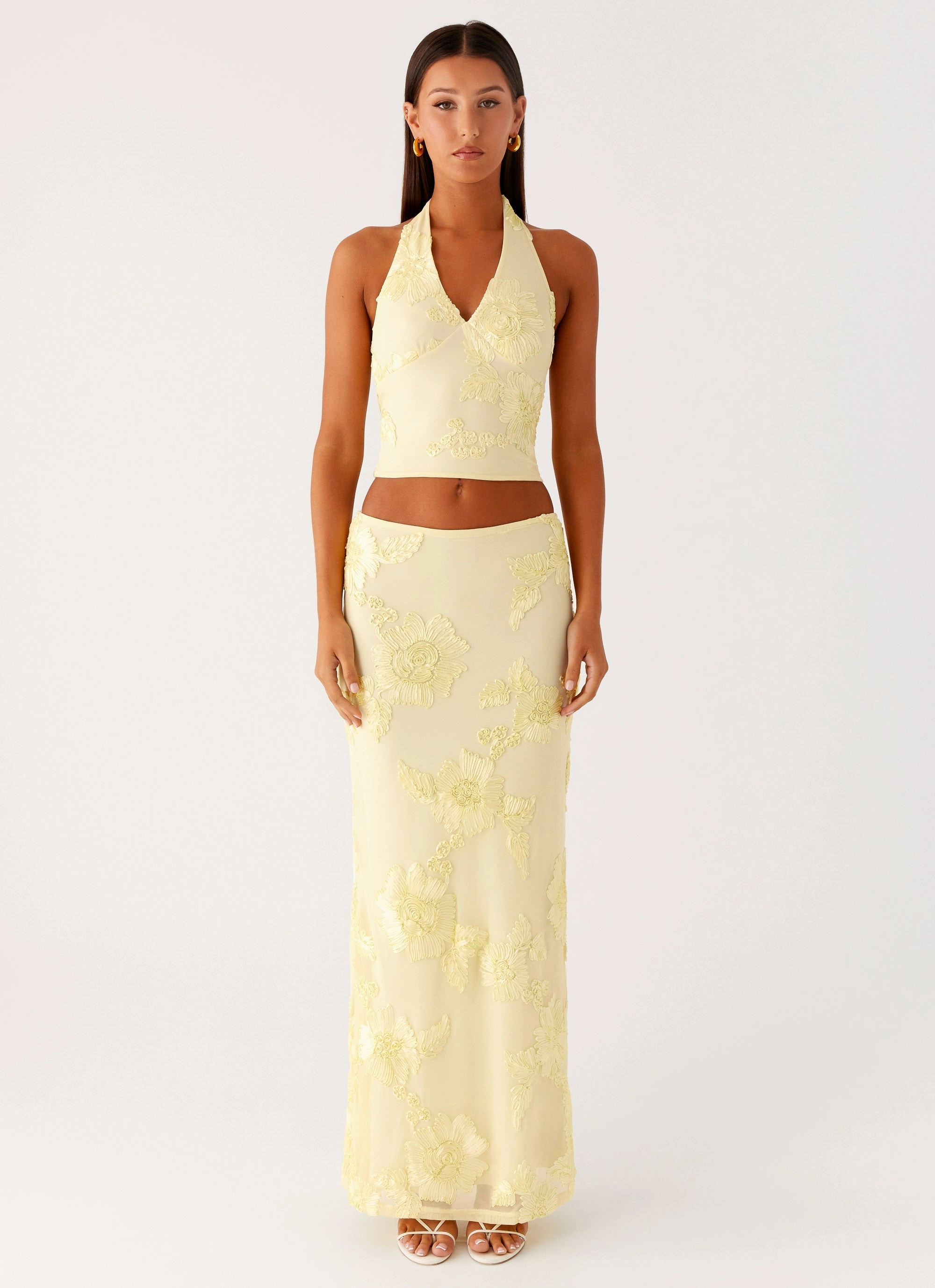 Radiate Halterneck Top - Yellow Quick-Dry Fabric