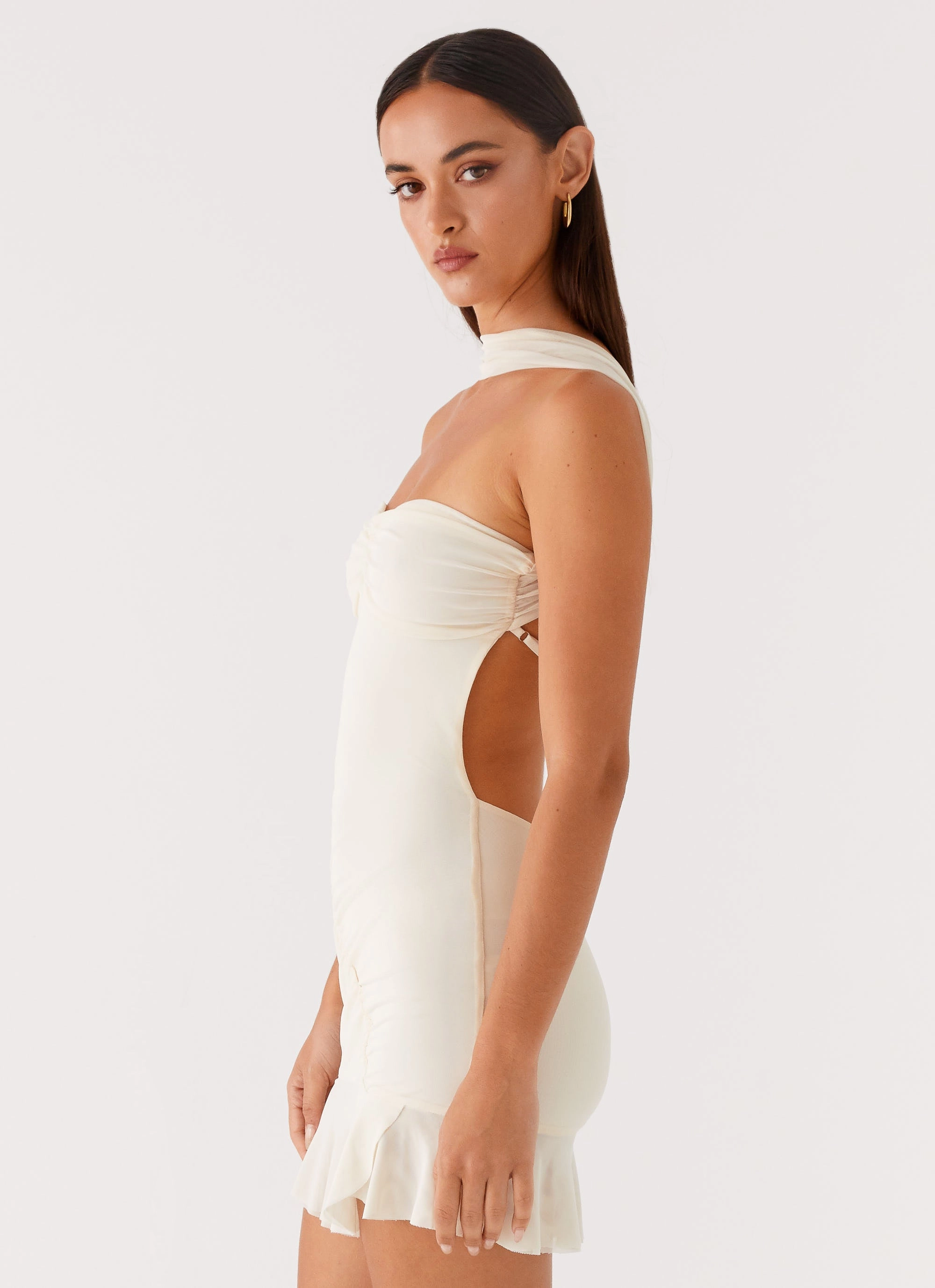 Polished Touch Pari Open Back Mini Dress - Ivory