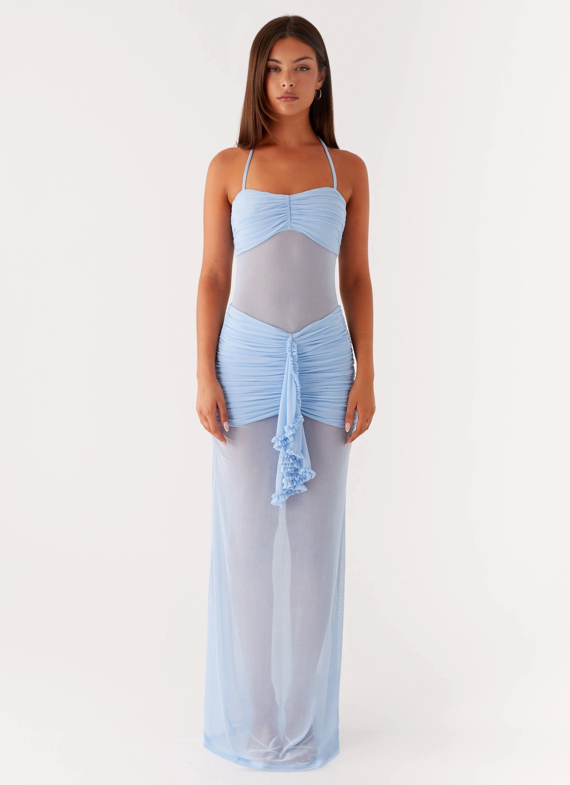 Lily Halter Maxi Dress - Blue Chill Comfort