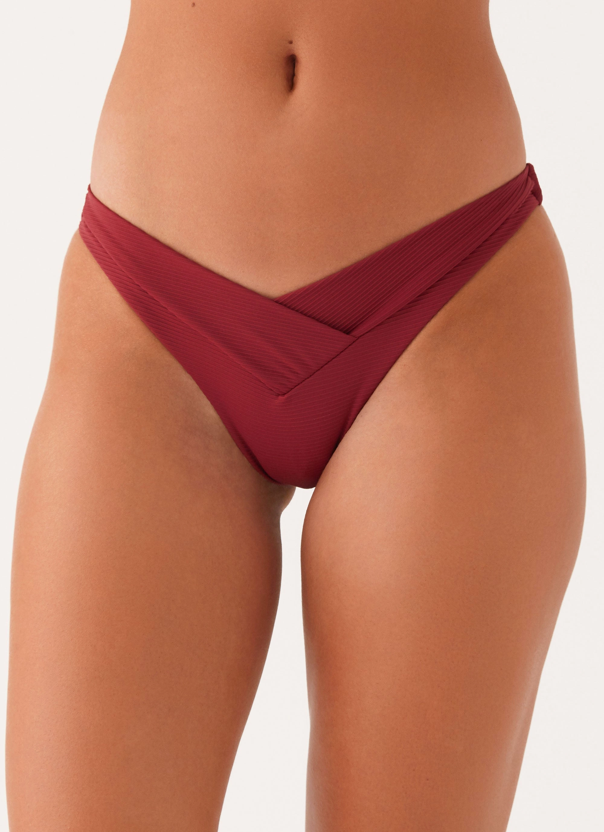 Delta Bikini Bottoms - Mulberry Tropical Essentials Swim High Leg