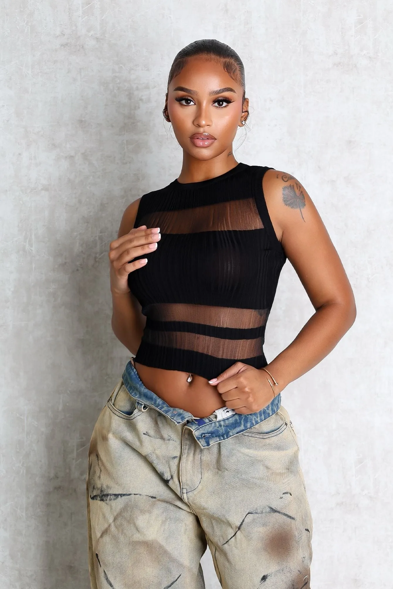 Reveal Knitted Tank Top Biodegradable material