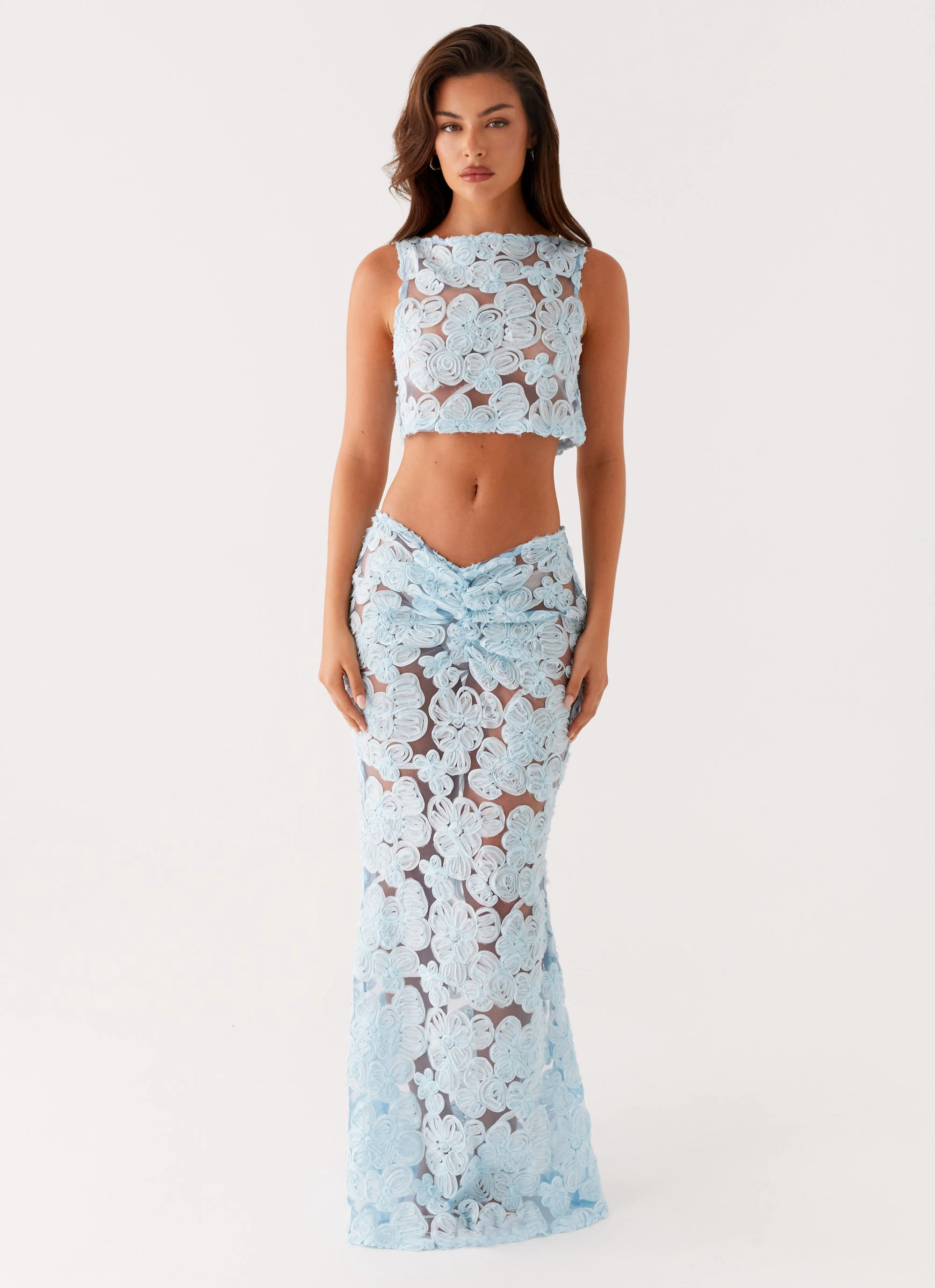 Fiorella Floret Maxi Skirt - Blue Midi length Classic Choice
