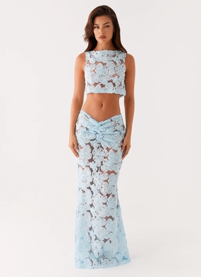 Fiorella Floret Maxi Skirt - Blue Non Irritating Edges Essential Style