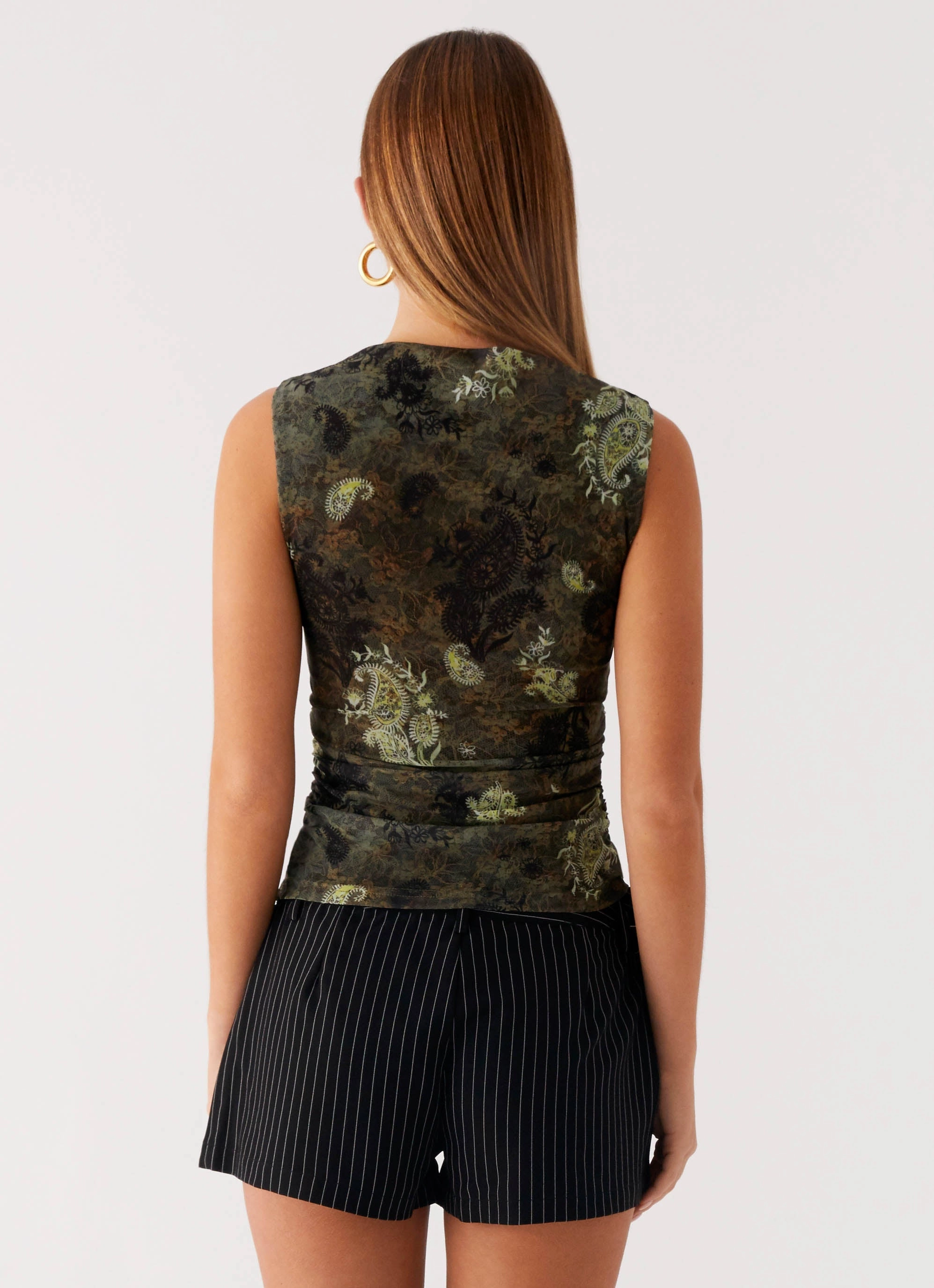 Lux Tank Top - Cyber Floral Machine Washable Fabric