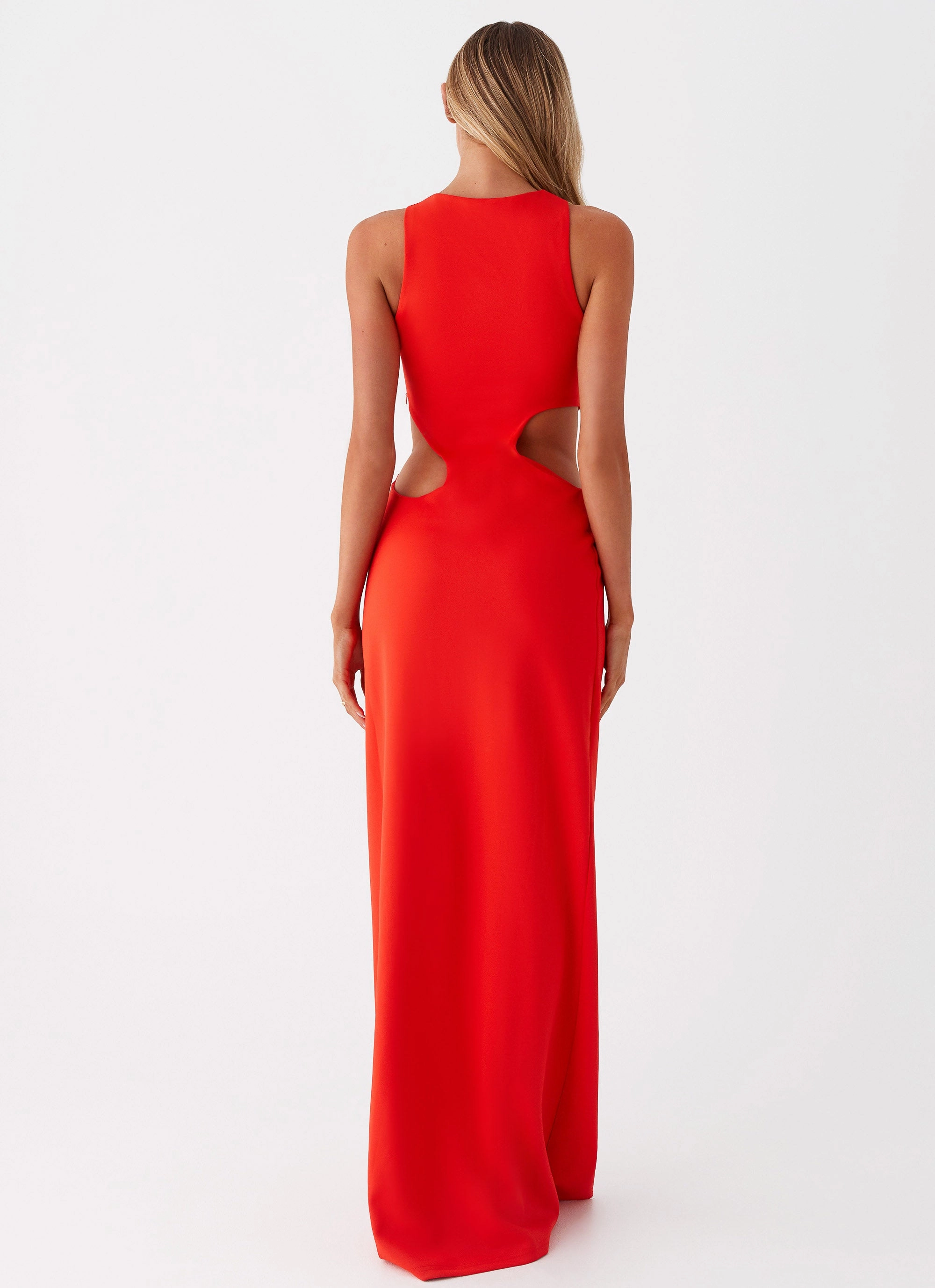 Side-Slit Vaeloria Maxi Dress - Red