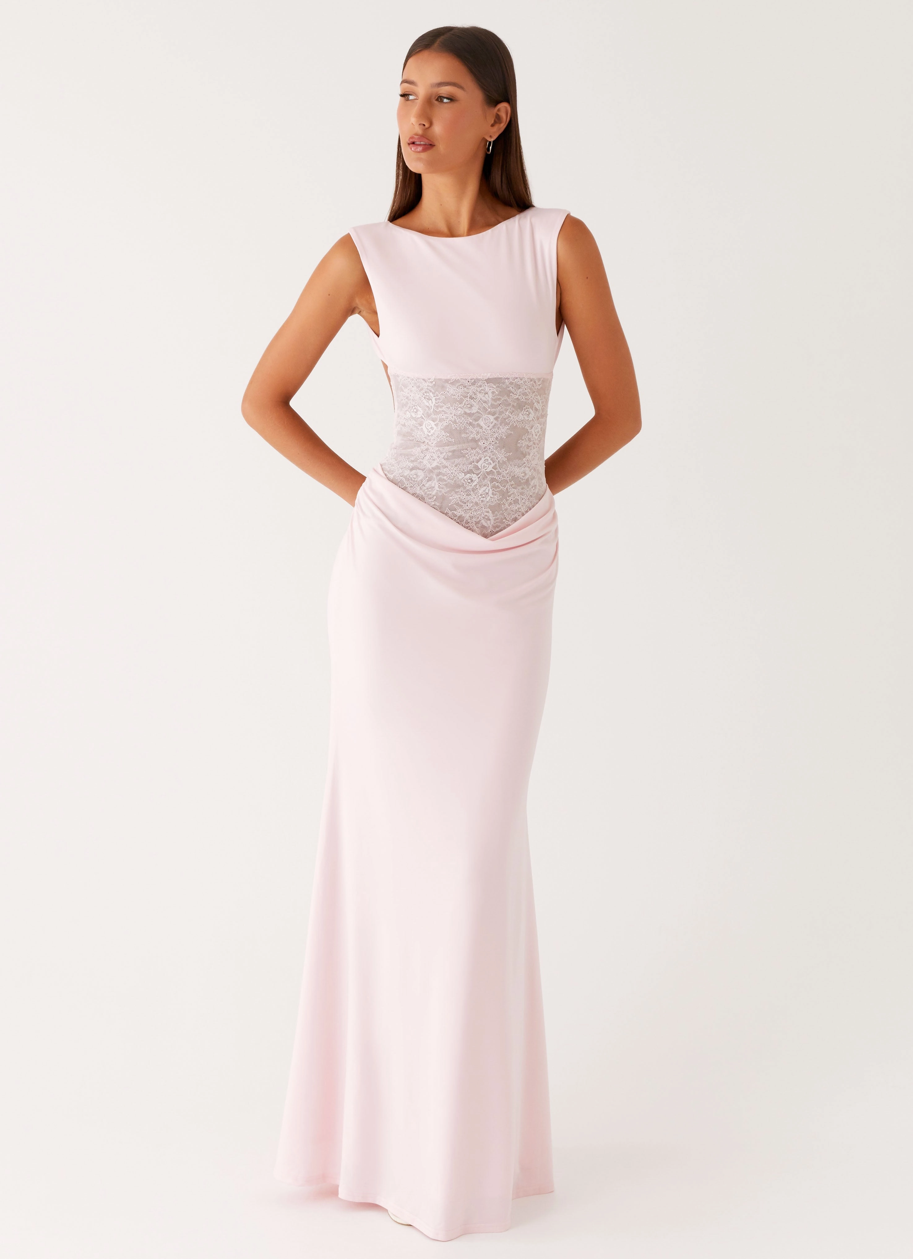 Soft Structure Sleek Piece Love Tease Maxi Dress - Baby Pink