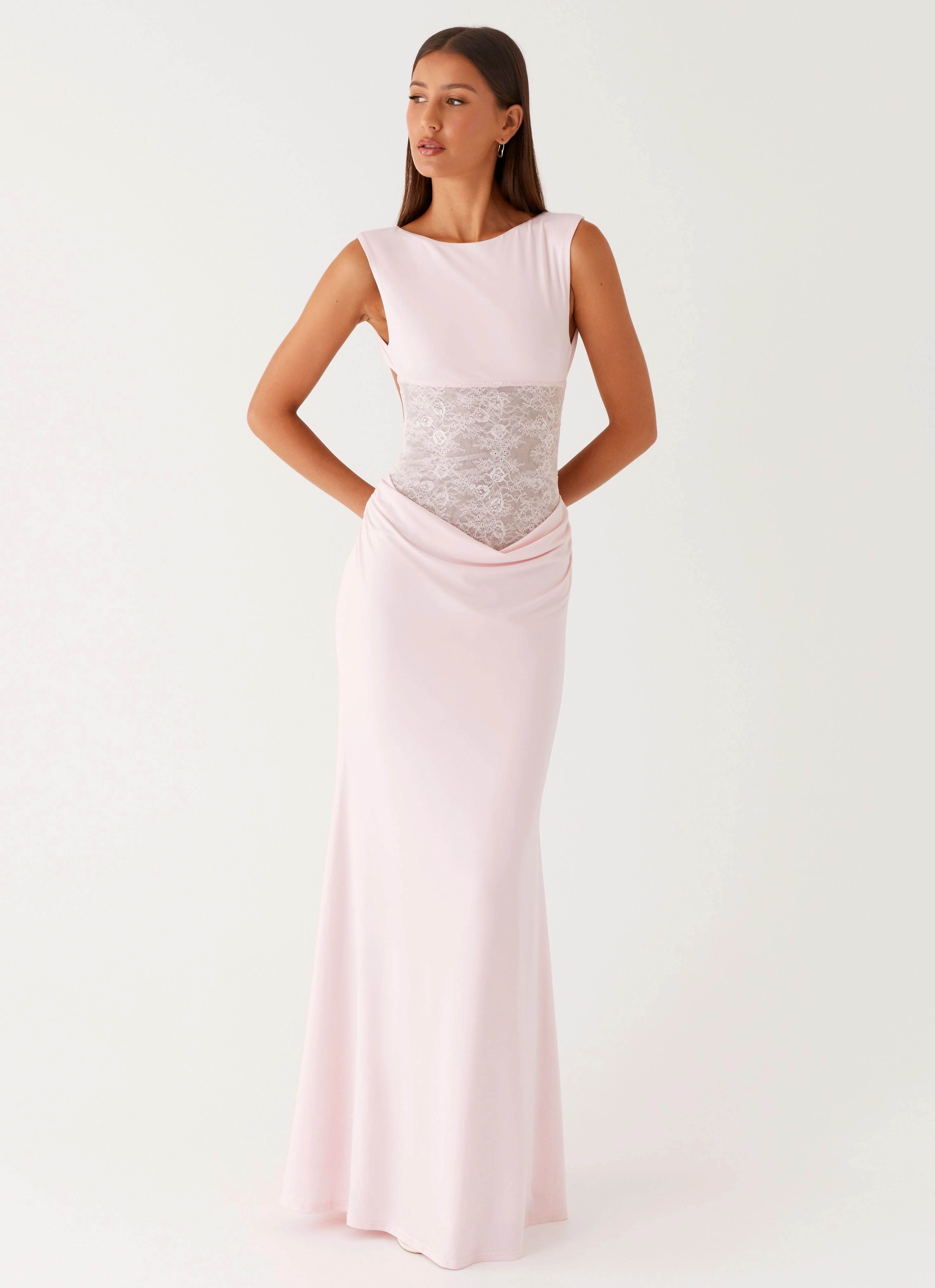 Love Tease Maxi Dress - Baby Pink Cozy Layer Elegant Simplicity