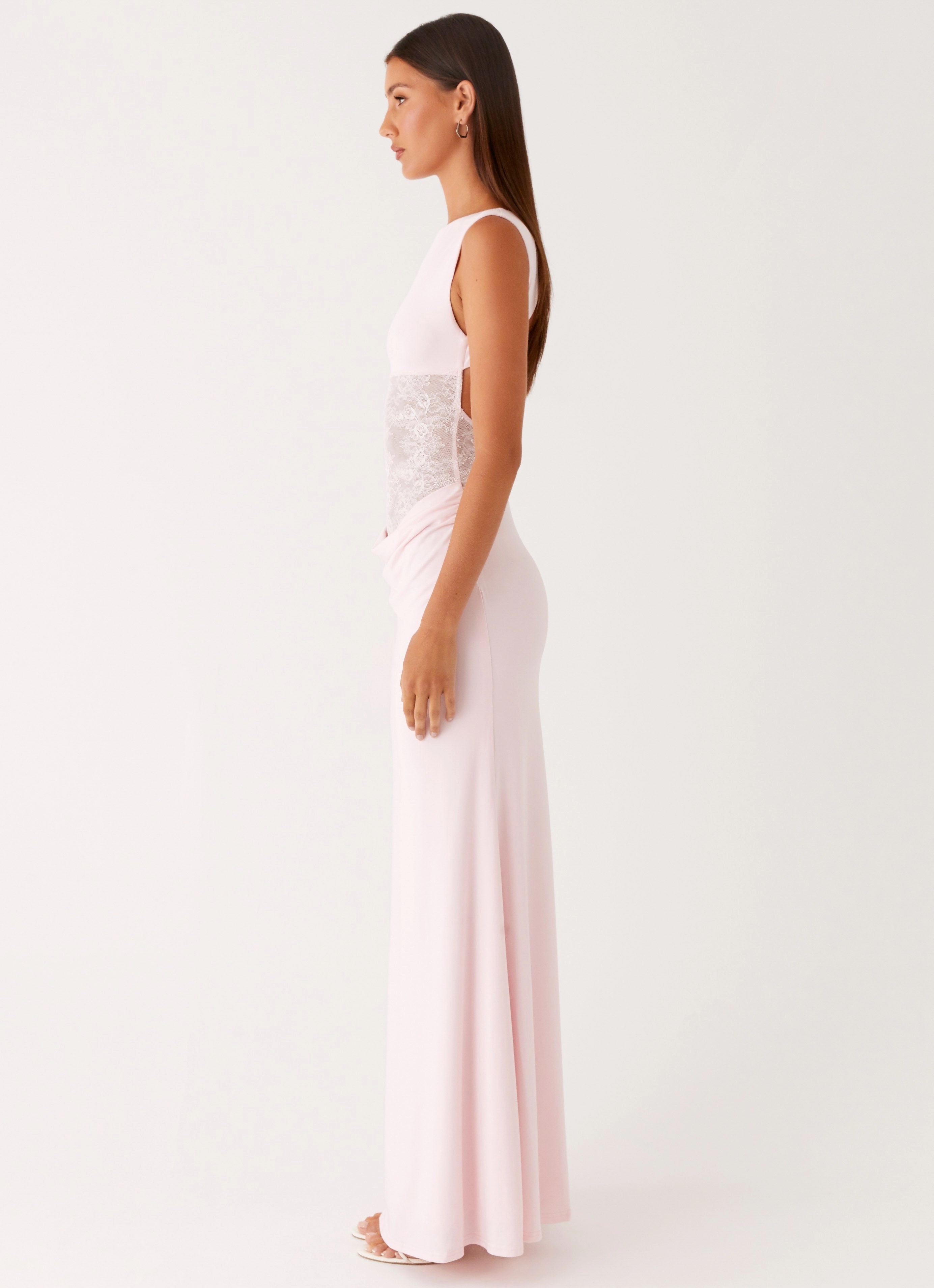 Love Tease Maxi Dress - Baby Pink Monochrome Mood