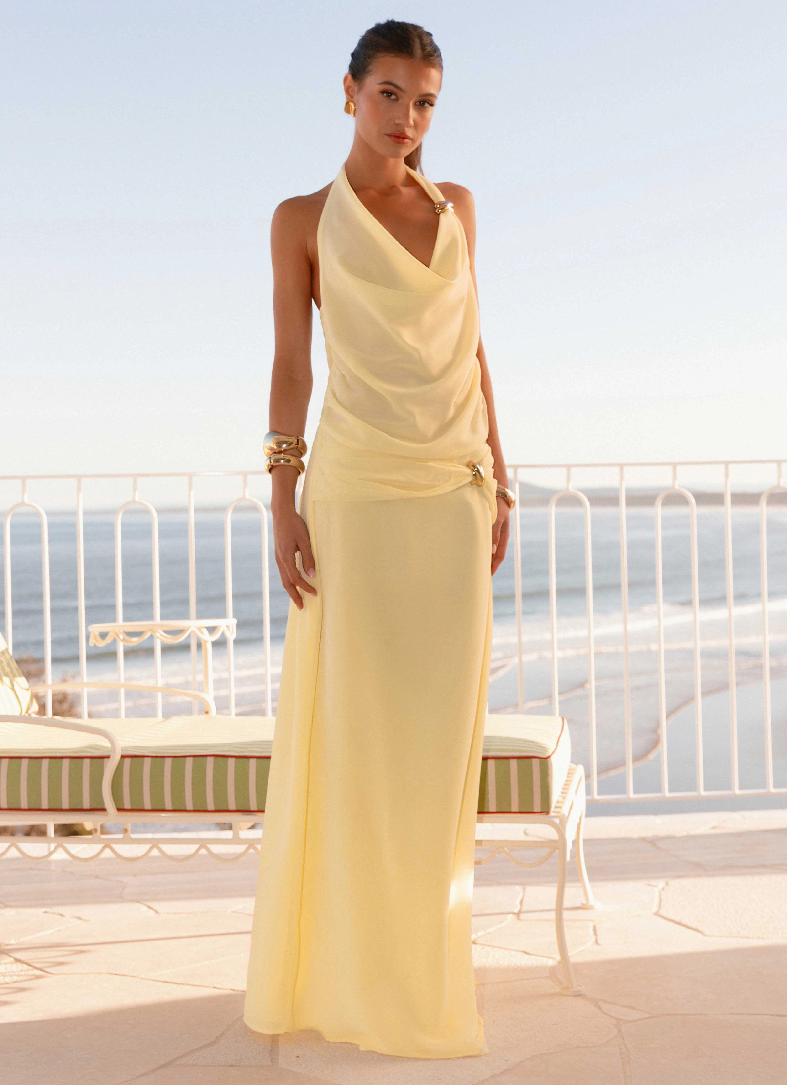 Structured Shape Anuhea Maxi Skirt - Yellow