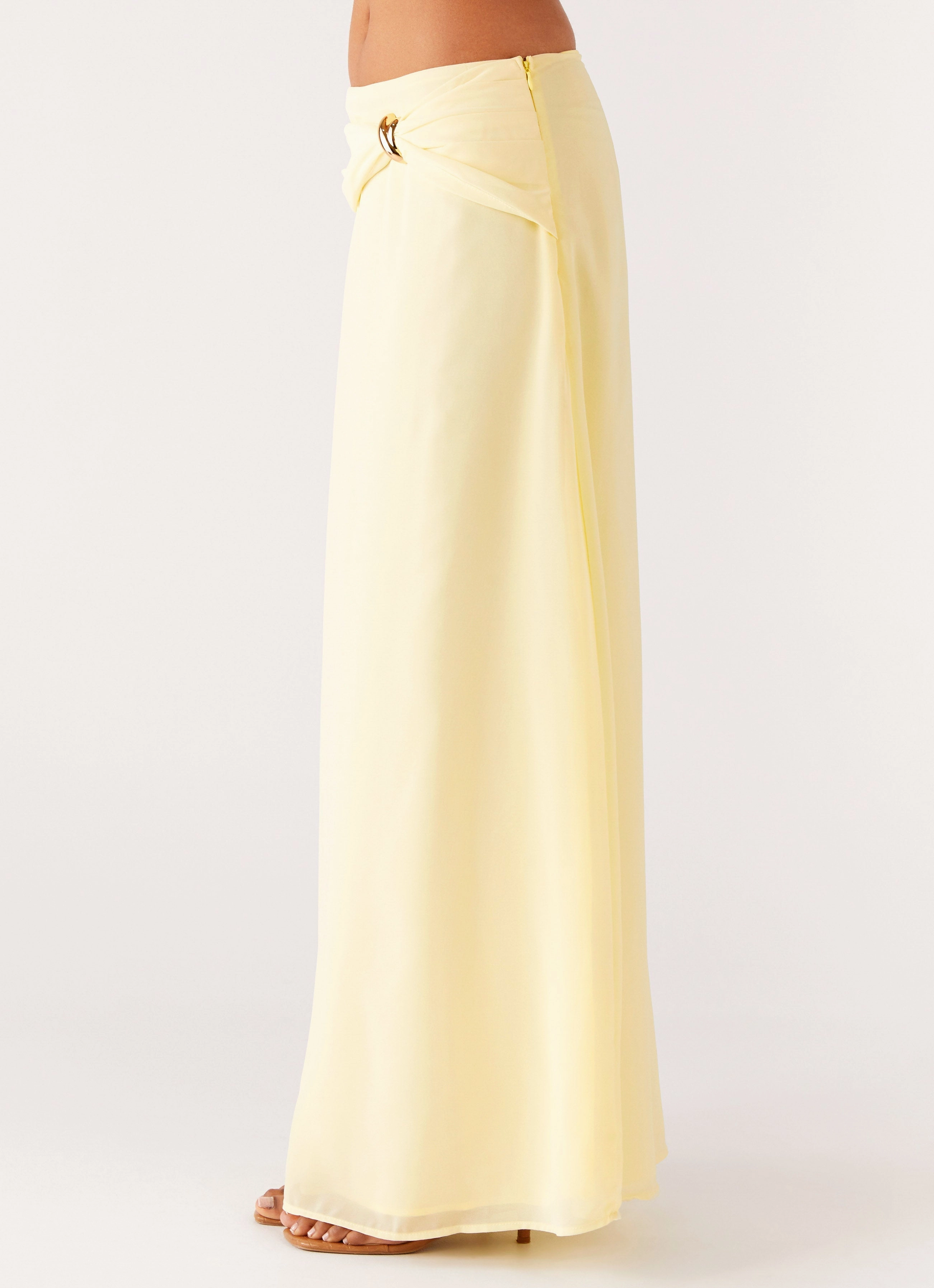 Anuhea Maxi Skirt - Yellow ruffle trim