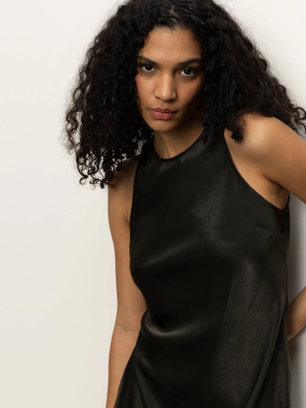 Breathable Ventilation High Visibility Trim Everyday Satin Dress Black Olive