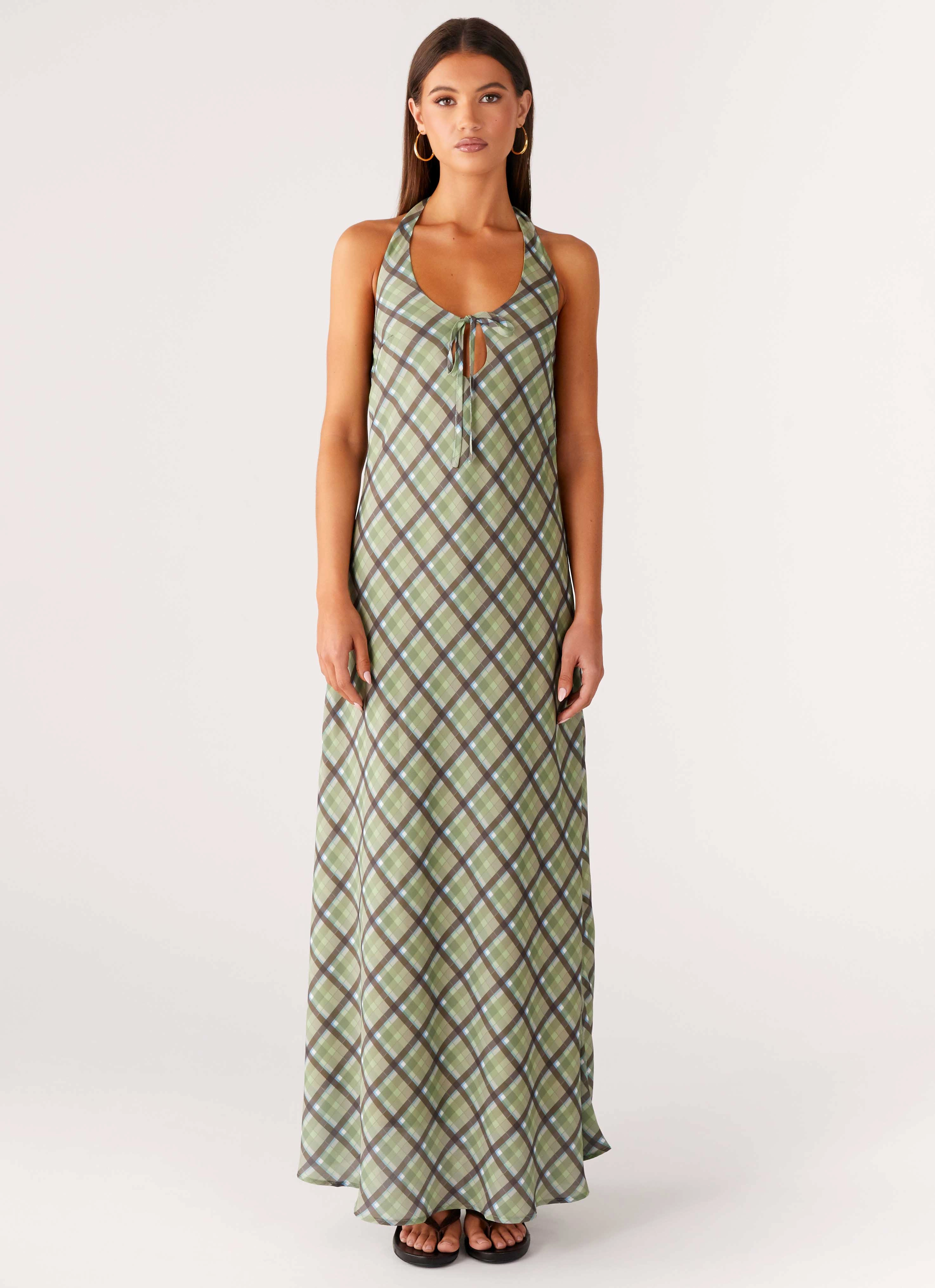 Coralie Maxi Dress - Cedar Check Vintage Style