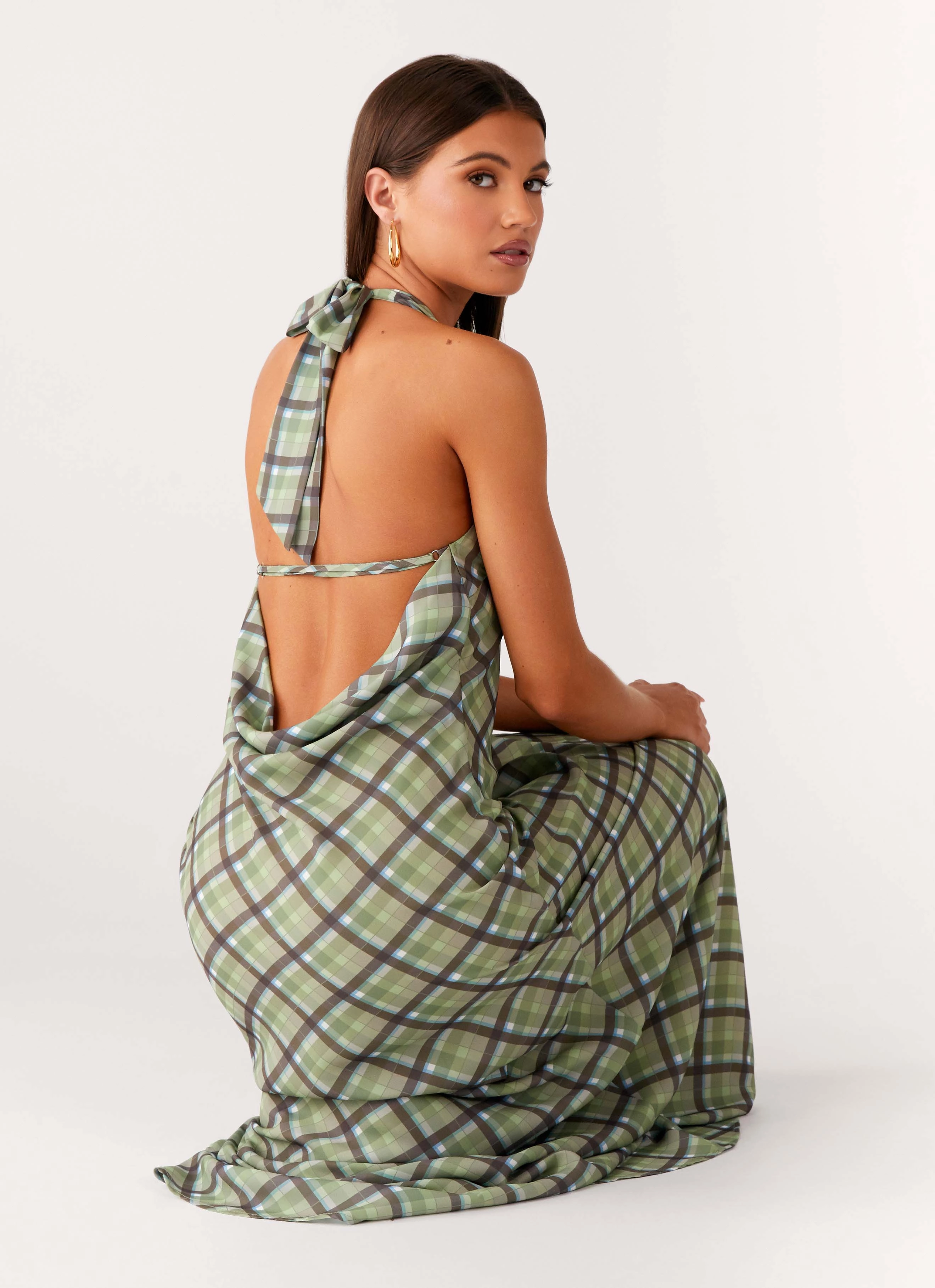 Coralie Maxi Dress - Cedar Check Casual Layers Sophisticated Appeal