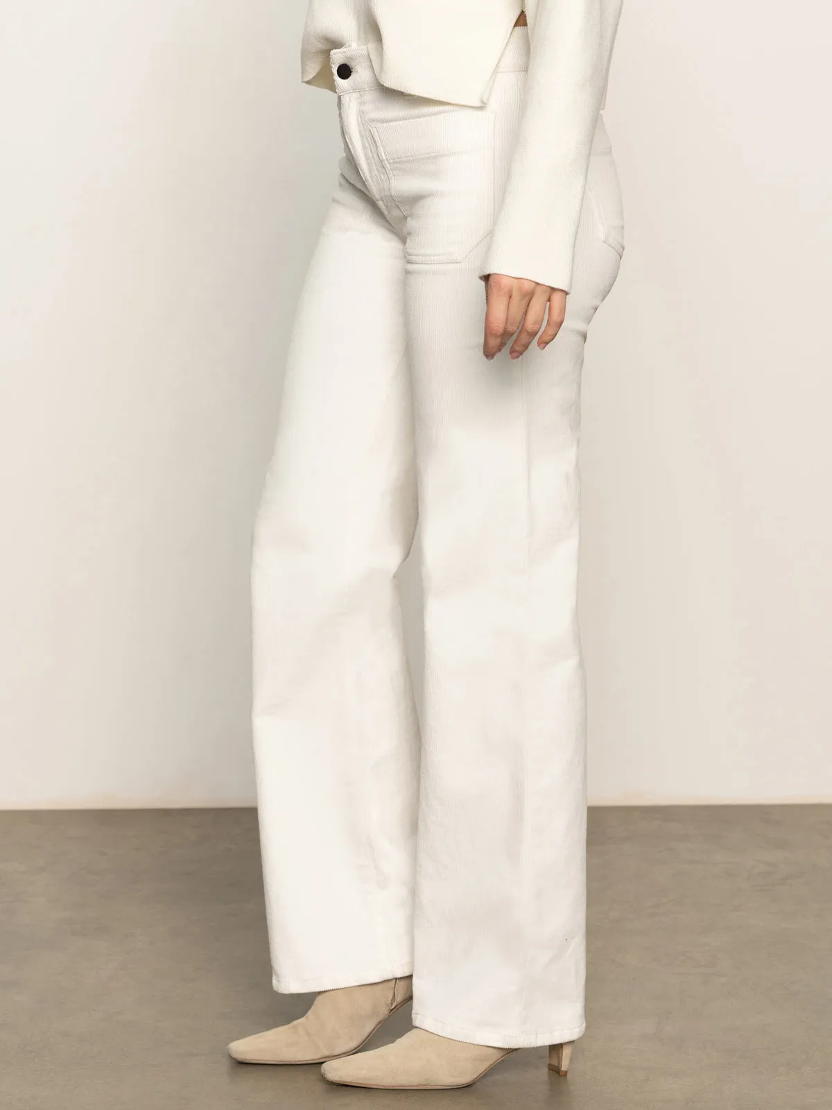 Corduroy Marine Pant Chalk ReinforcedStitching Anti Static Fabric