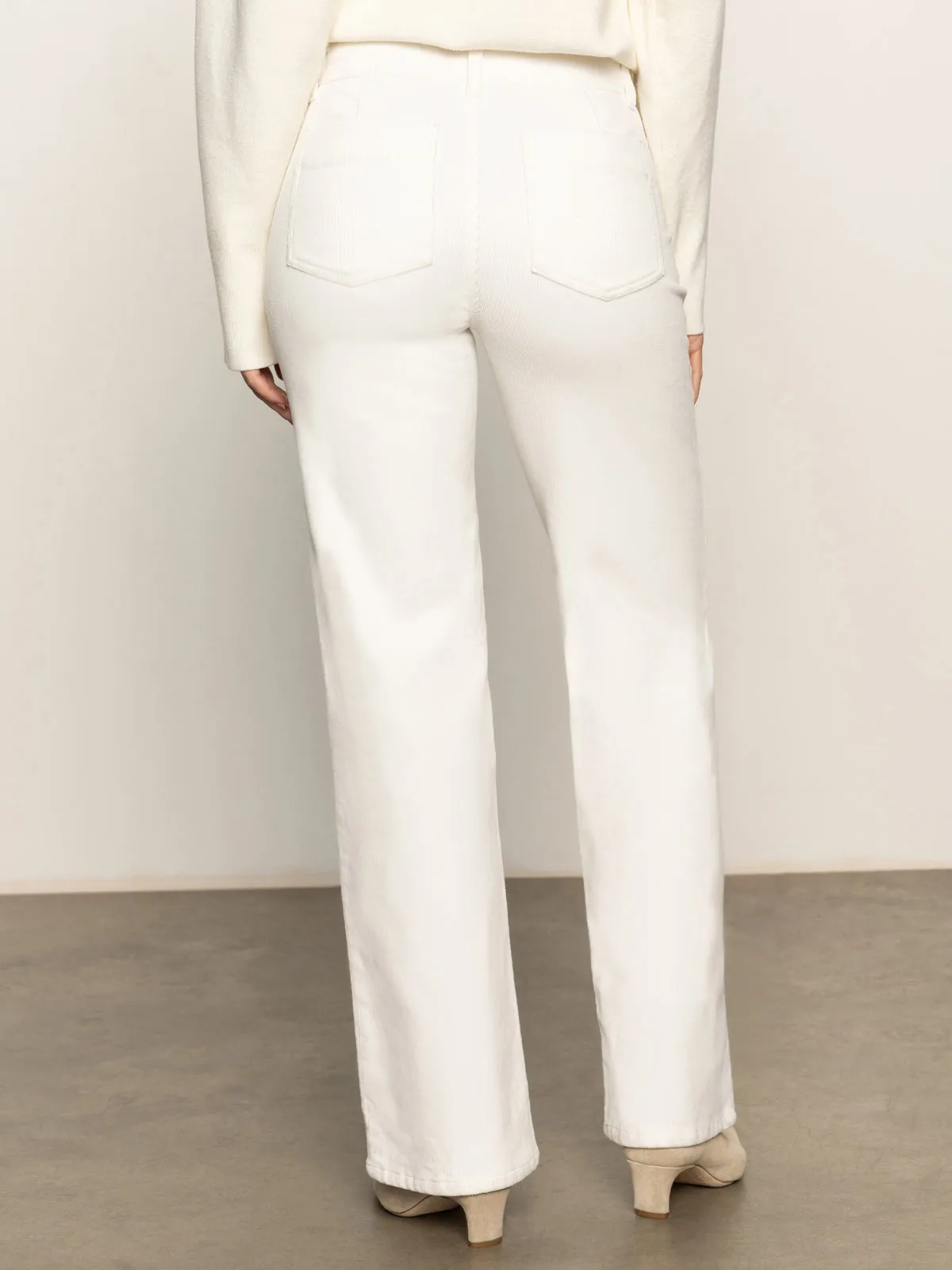 Corduroy Marine Pant Chalk Low Profile Design Cuffed hem