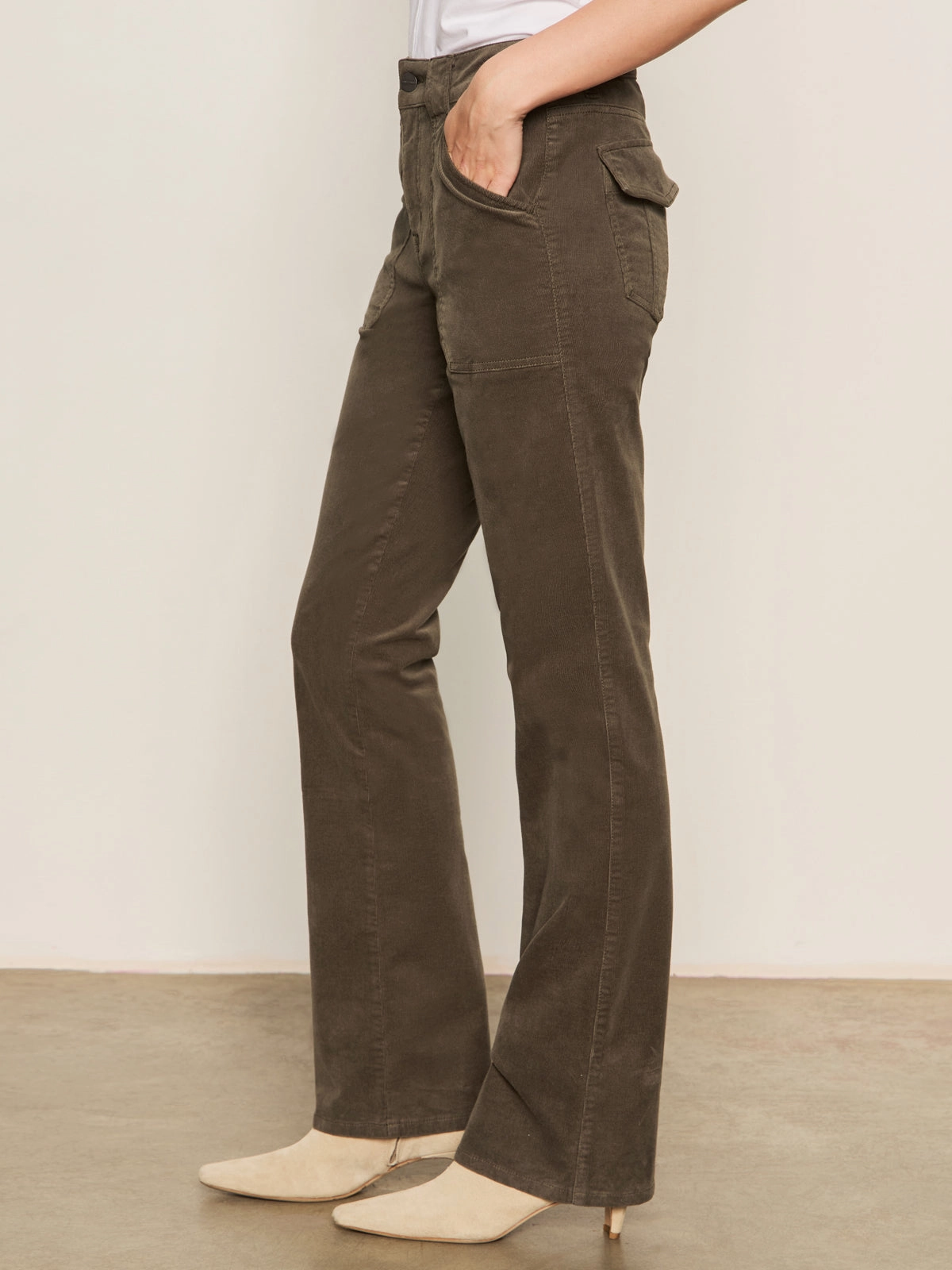 Corduroy Hayden Bootcut Pant Kalamata NoSlipSurface Recycled Polyester Fabric