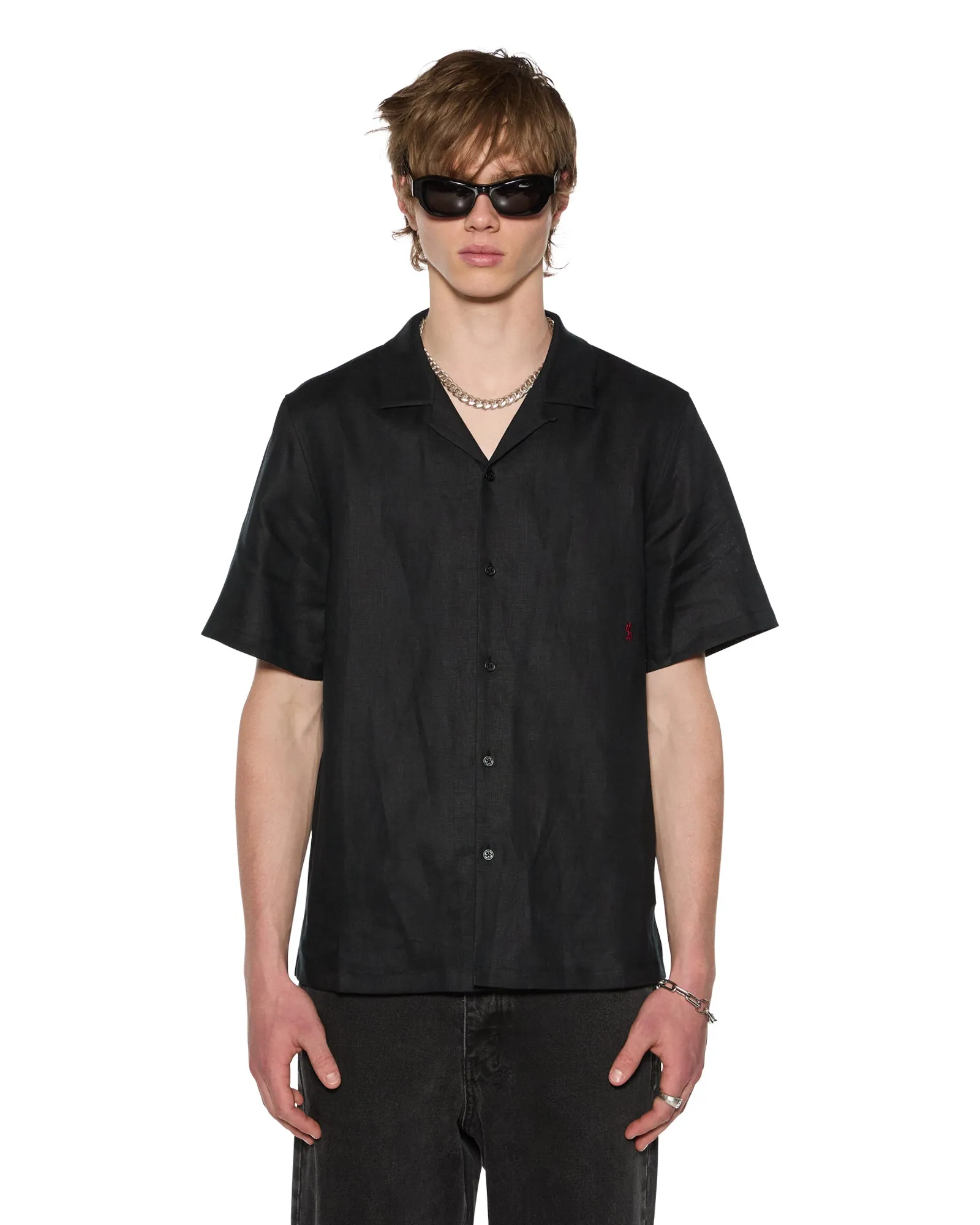 COSTA RESORT SS SHIRT BLACK Sustainable Textile FlexFit Technology Modern Design