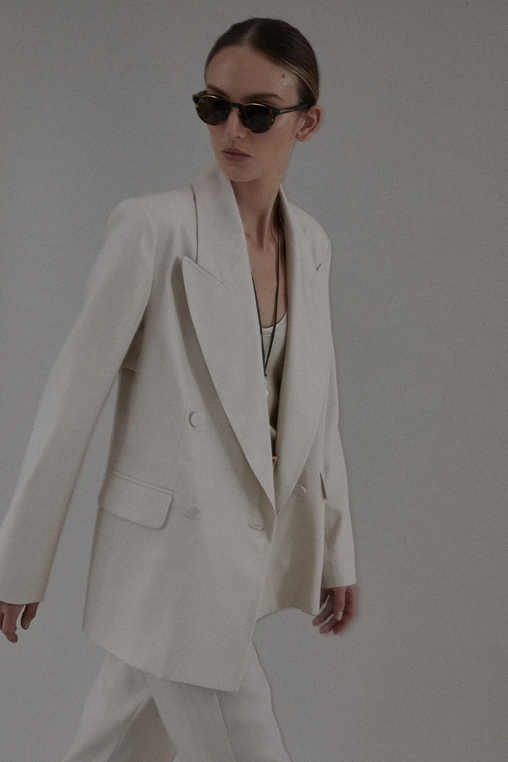 Costanza Blazer in Oyster Oversized Fit Heritage