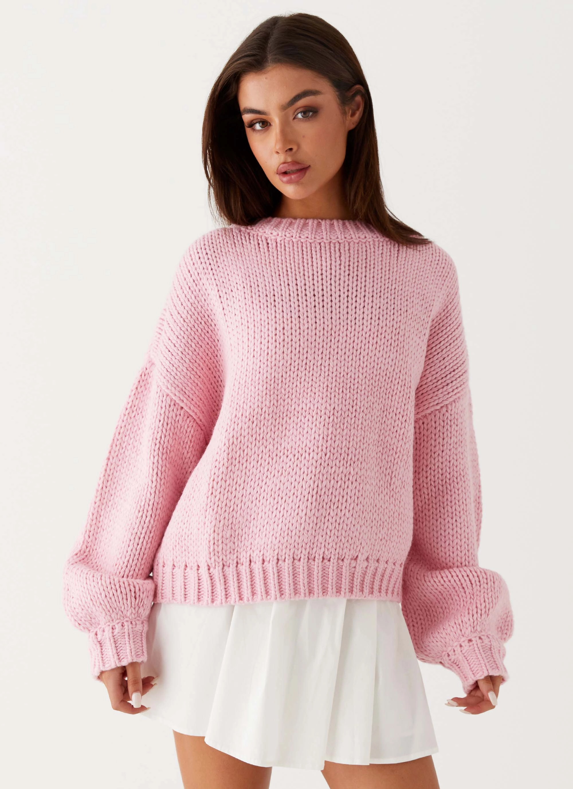 Costella Knit Sweater - Pink Chill Day Layer
