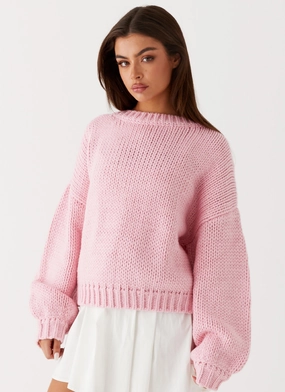 Costella Knit Sweater - Pink Seam Sealed Technology QuiltedPattern