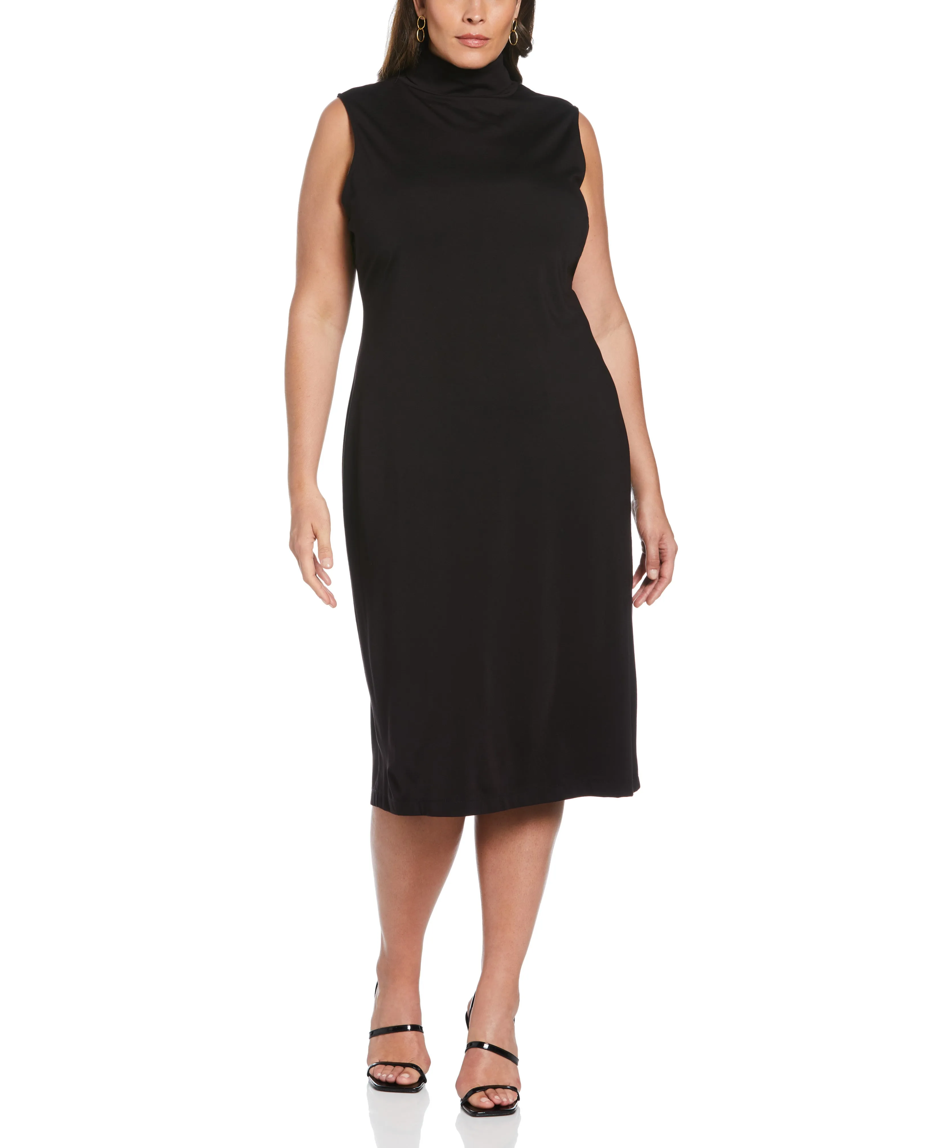Plus Size Funnel Neck Dress Clean Vibe