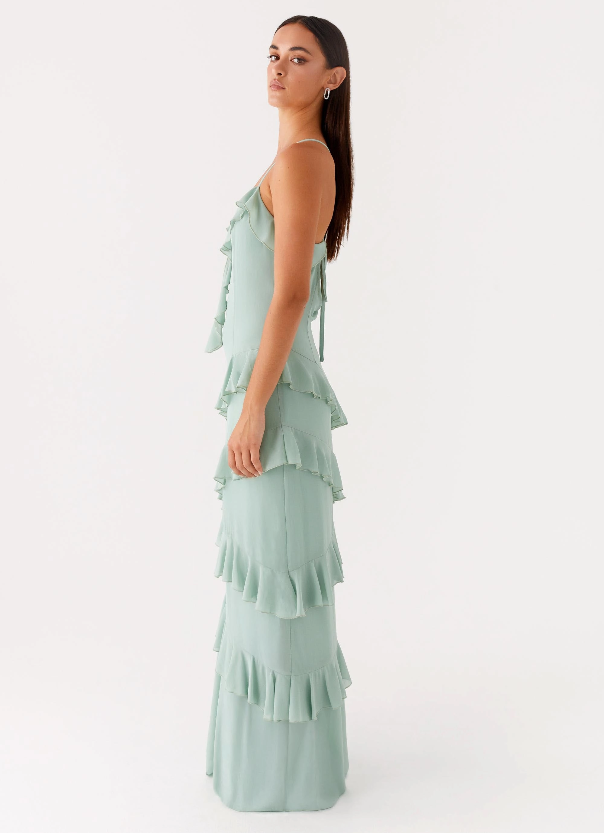 Modern Design All-Occasion Wear Country Club Maxi Dress - Sage