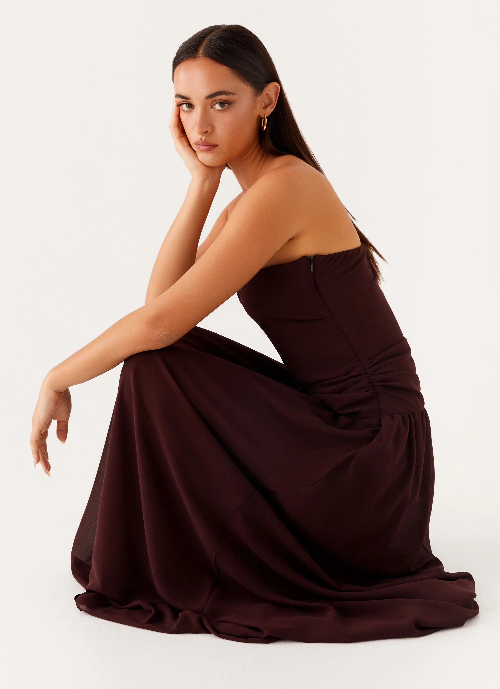 Trendy Vibes Covia Strapless Maxi Dress - Dark Chocolate