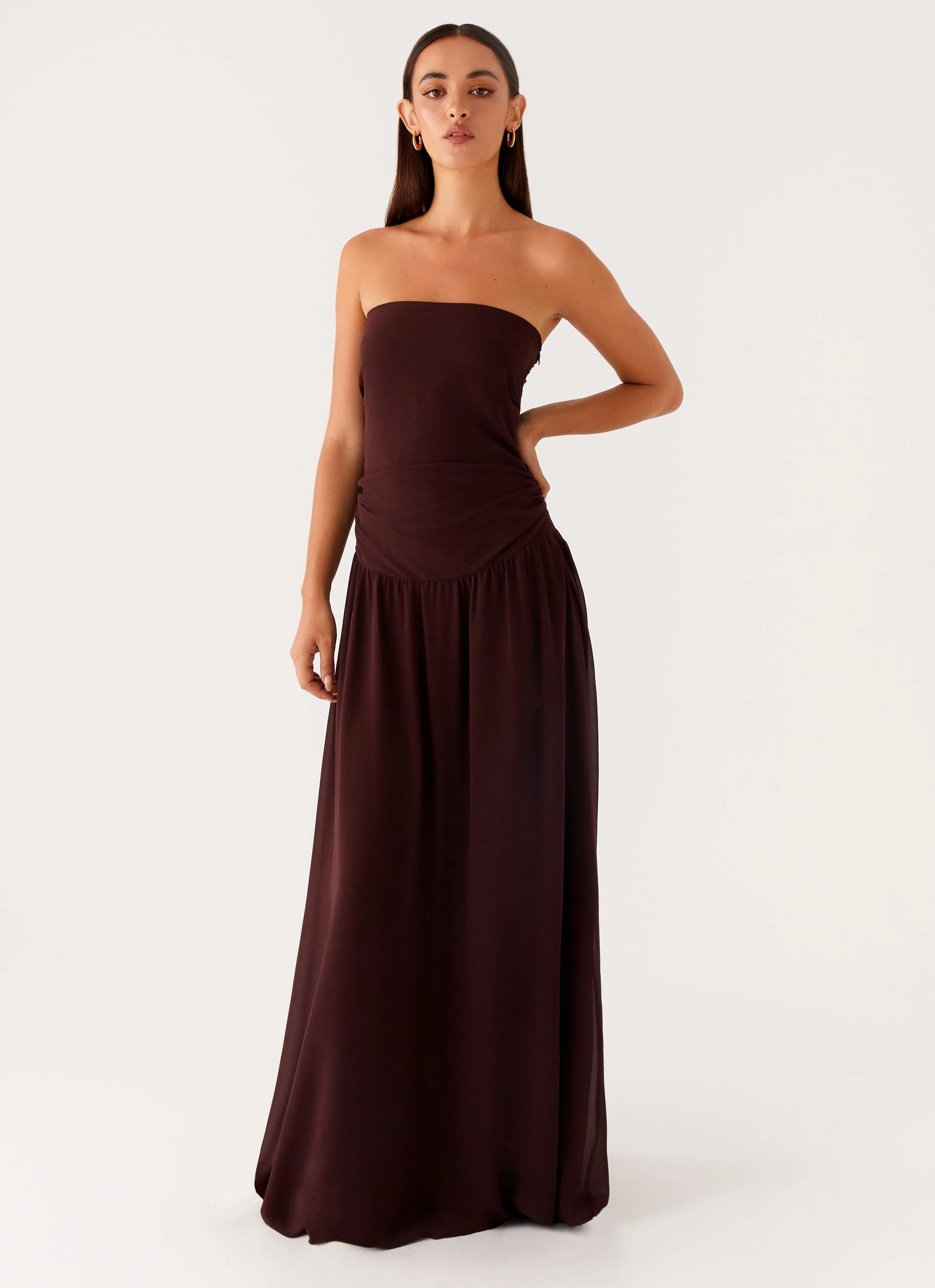 Covia Strapless Maxi Dress - Dark Chocolate Minimal Harmony Casual Core