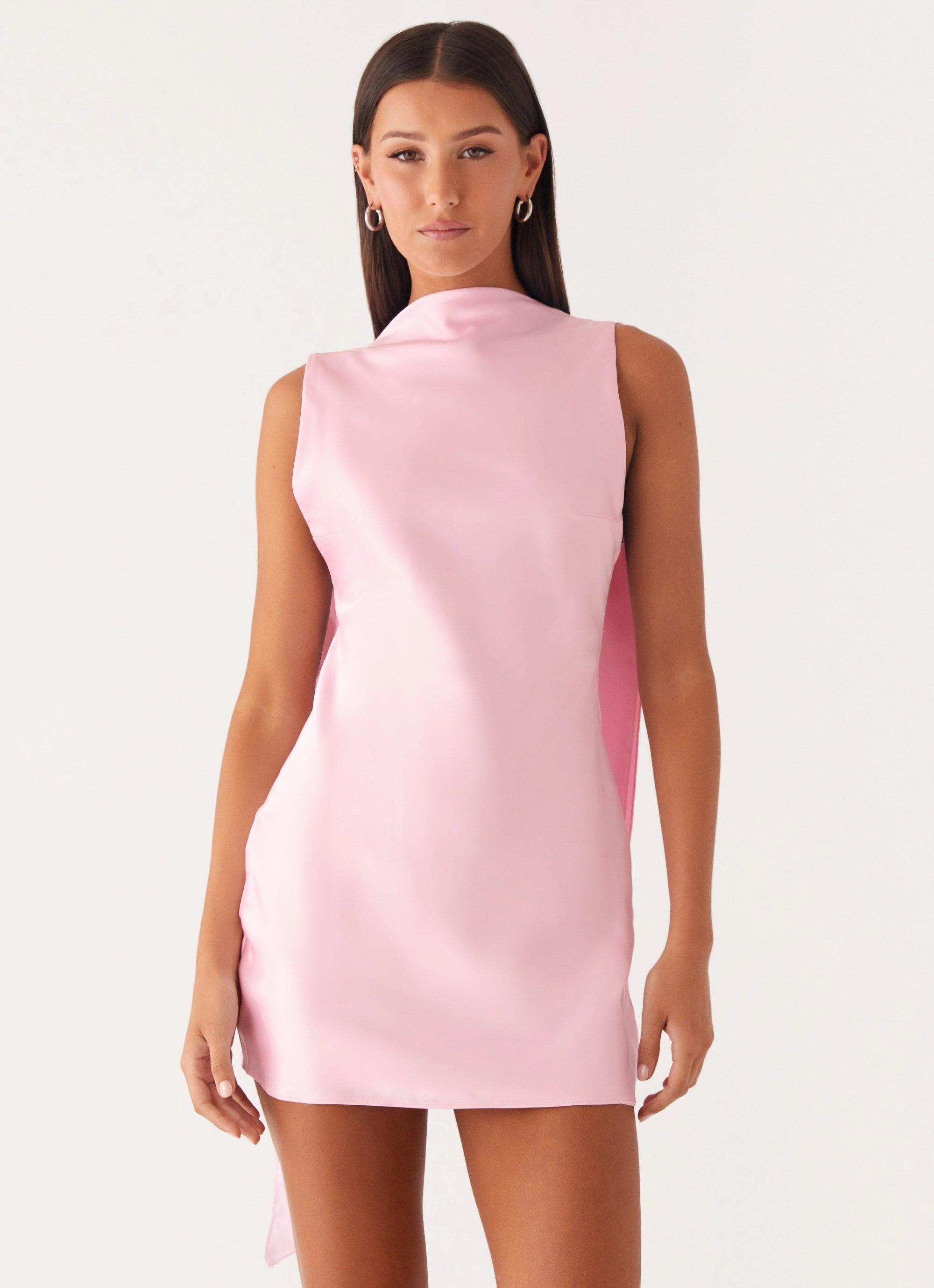 Effortless weekend dress Light Appeal Cerina High Neck Mini Dress - Pink