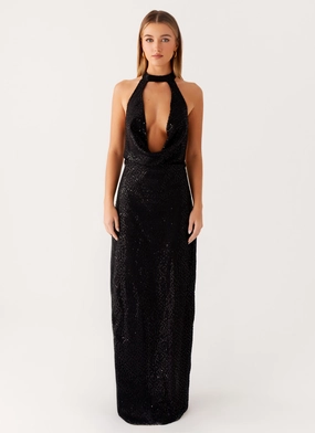 Empire Sequin Maxi Dress - Black Sweet Mood All Layer